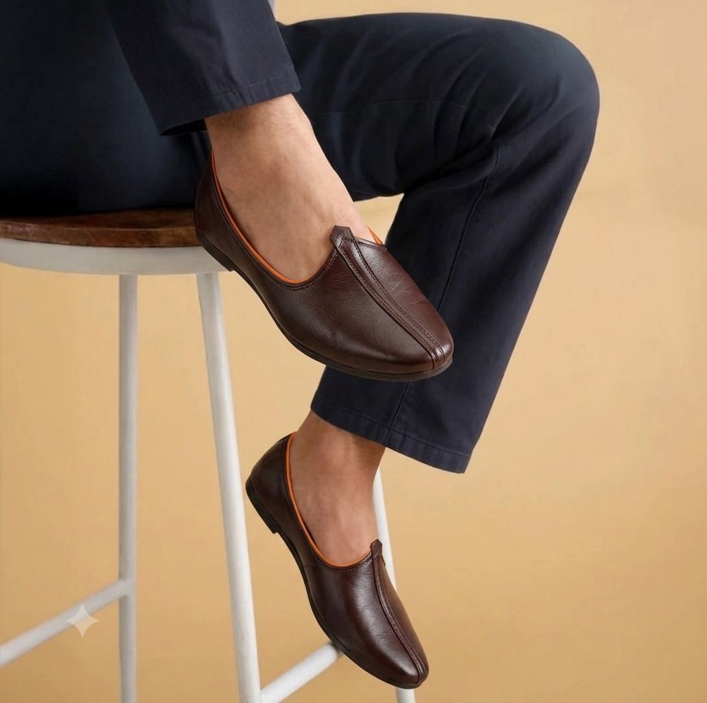 jaipur trendcraft Men's Classic brown,jaipuri rajasthani Jutis For Men Slip On For Men-picture-19