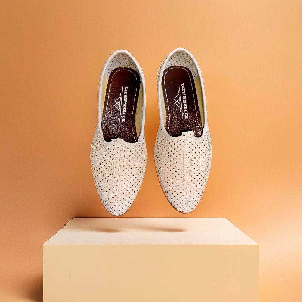 itachi Mens White Dot Ethnic / Juttis / Mojaris For Men-picture-26