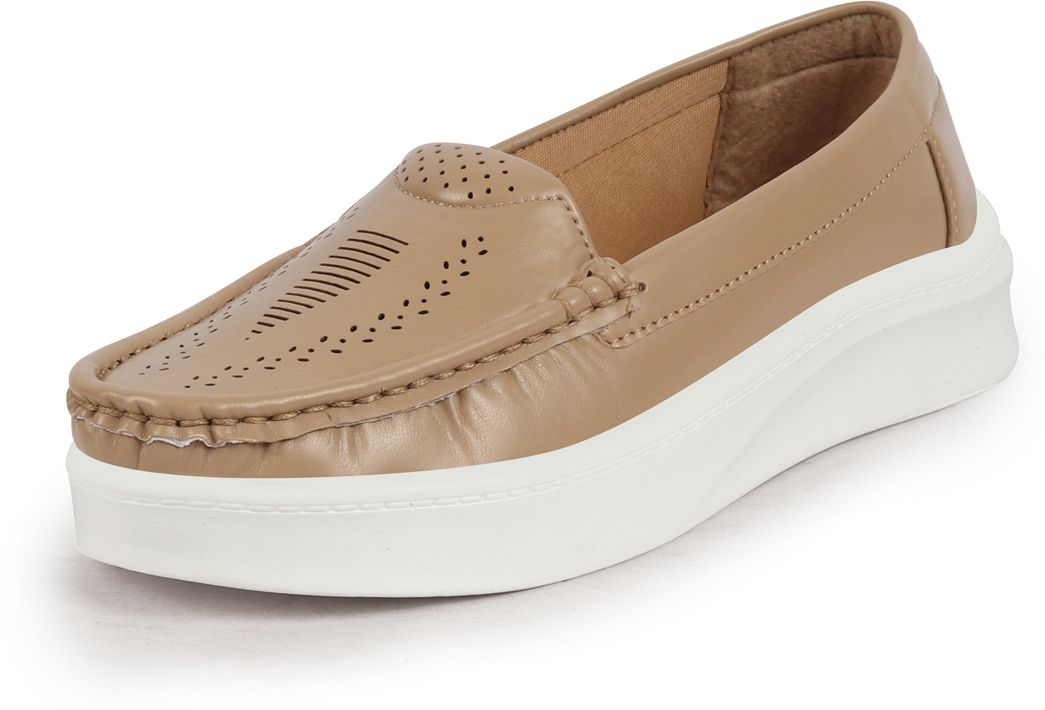 fausto Perforation Laser Cut Stitched Casual Slip On Loafer|Work|Outdoor|Office Wear Slip On For Women-picture-14