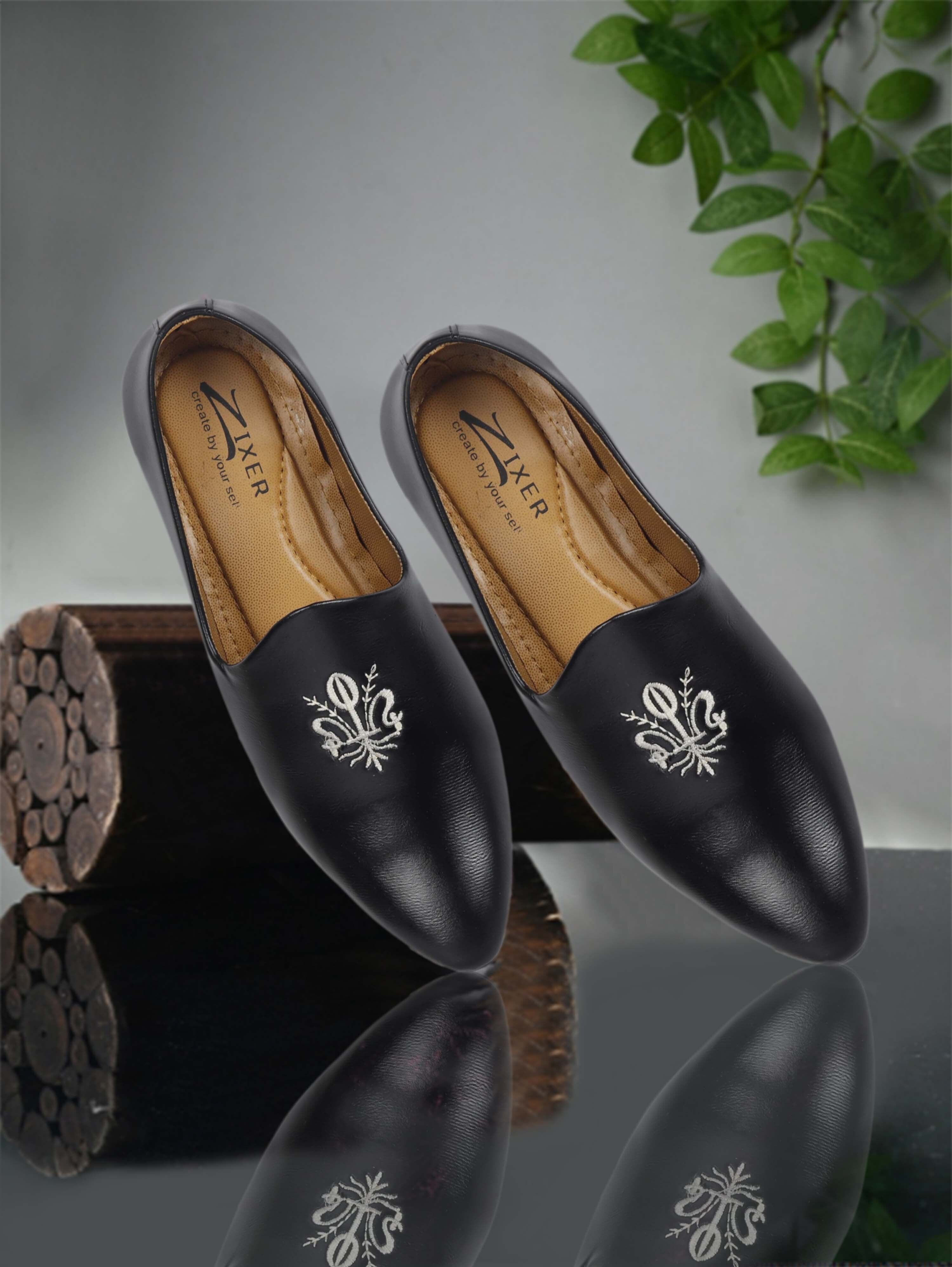 zixer Ethnic Wear Wedding Party Sandals Loafer Shoes For Man | Mojri Casual Peshawari Mojaris For Men-picture-35