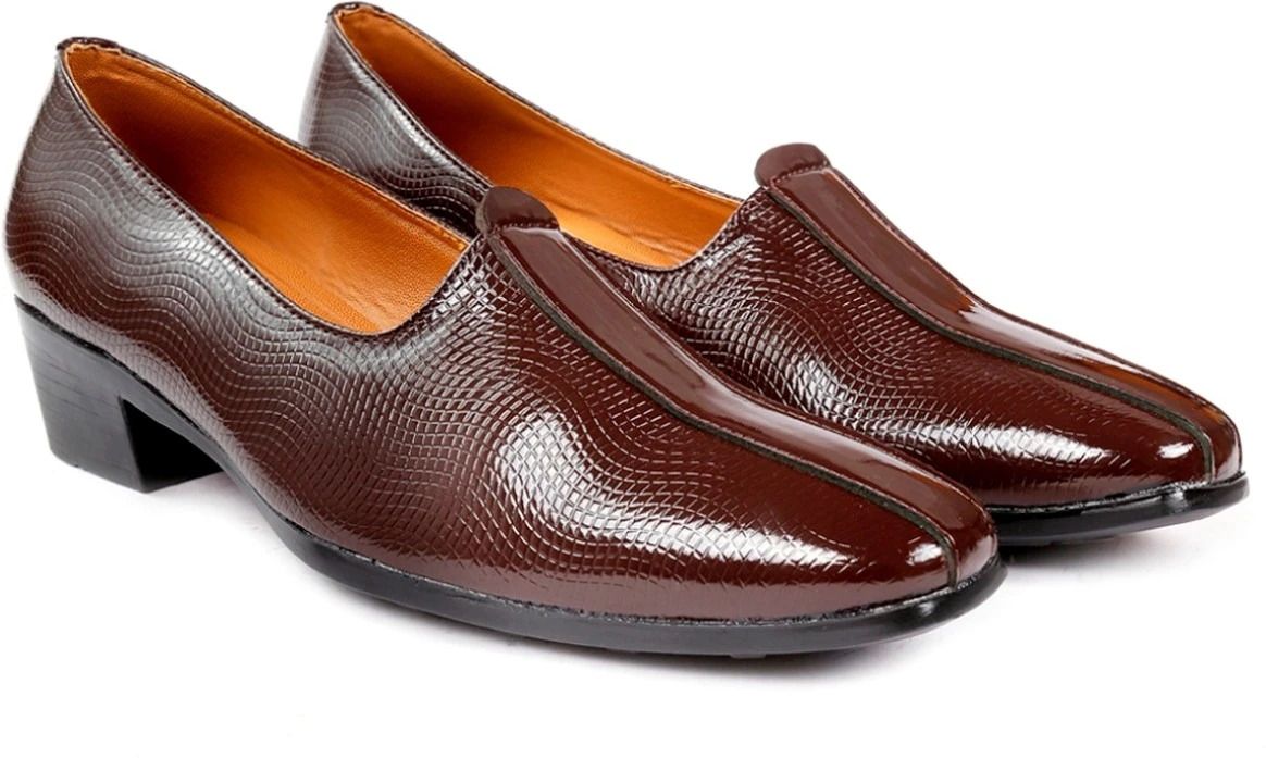 yuvrato baxi Men's Height Increasing Patent Casual Punjabi Jutti, Nagra And Mojari Mojaris For Men-picture-15