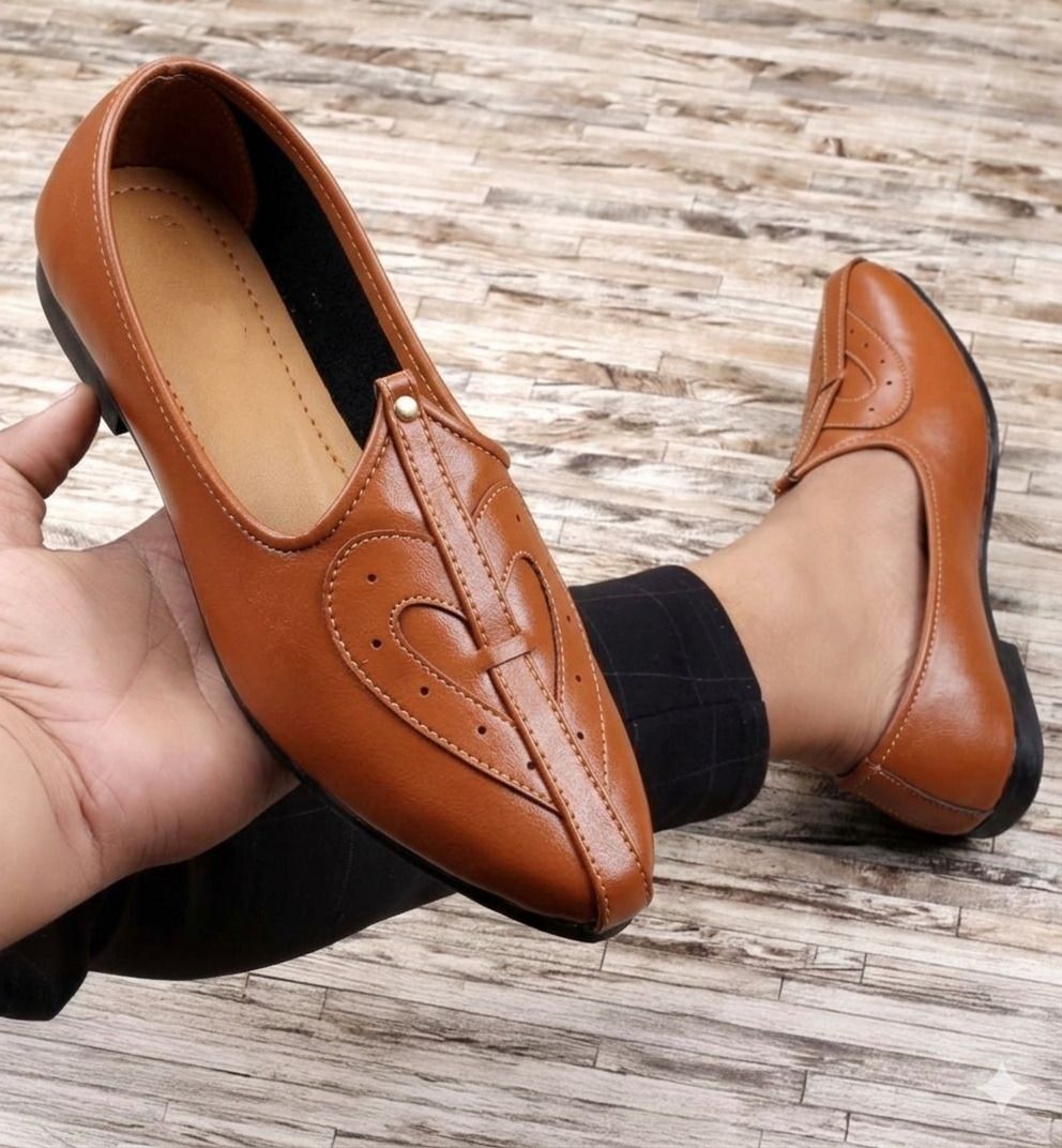 Men's Jalsa Jutti,rajasthani,jaipuri mojari For Men TAN Slip On For Men-image-35