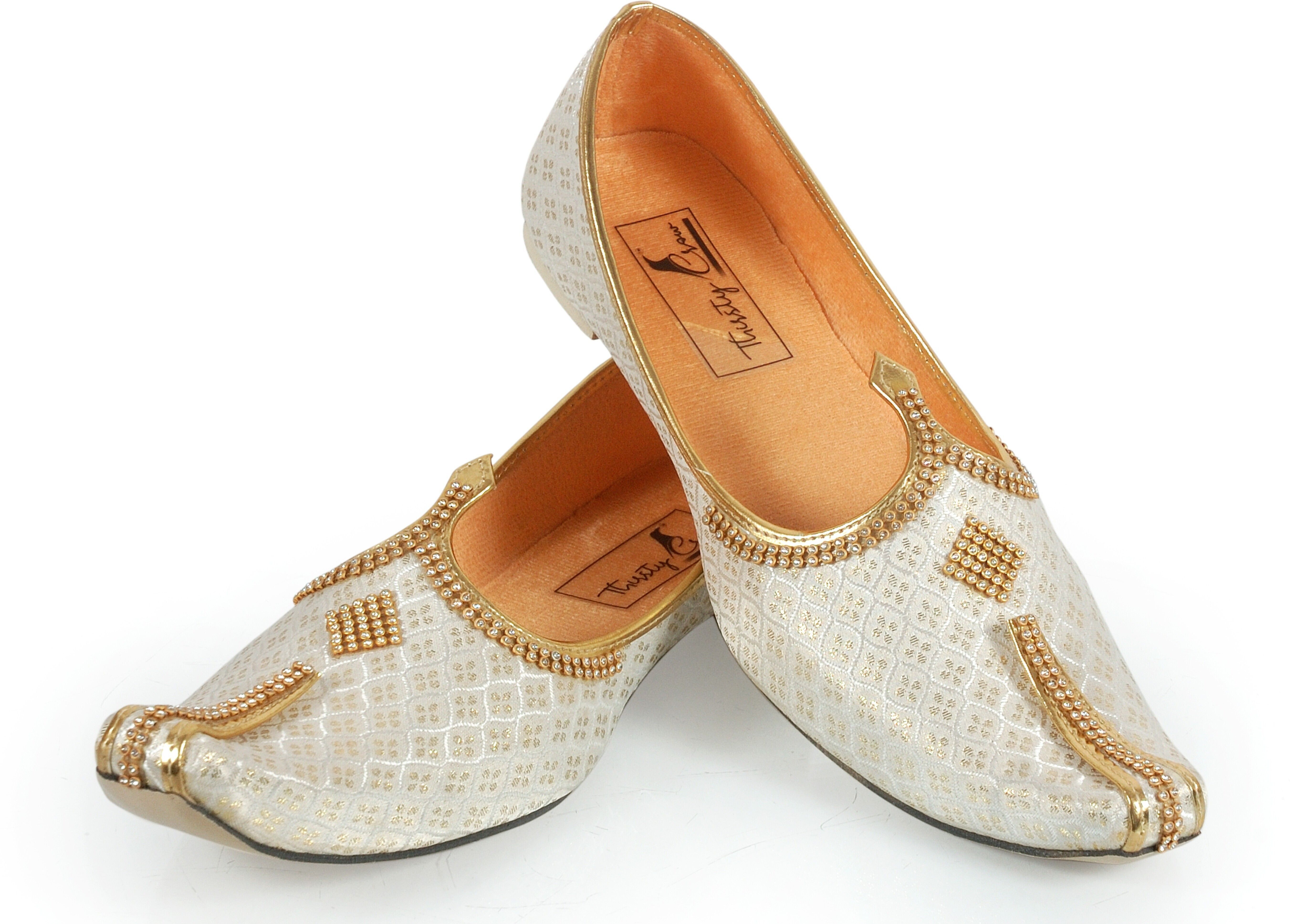 Silky Diamond Patch Work Sherwani Juti ,Mojari Jutis For Men