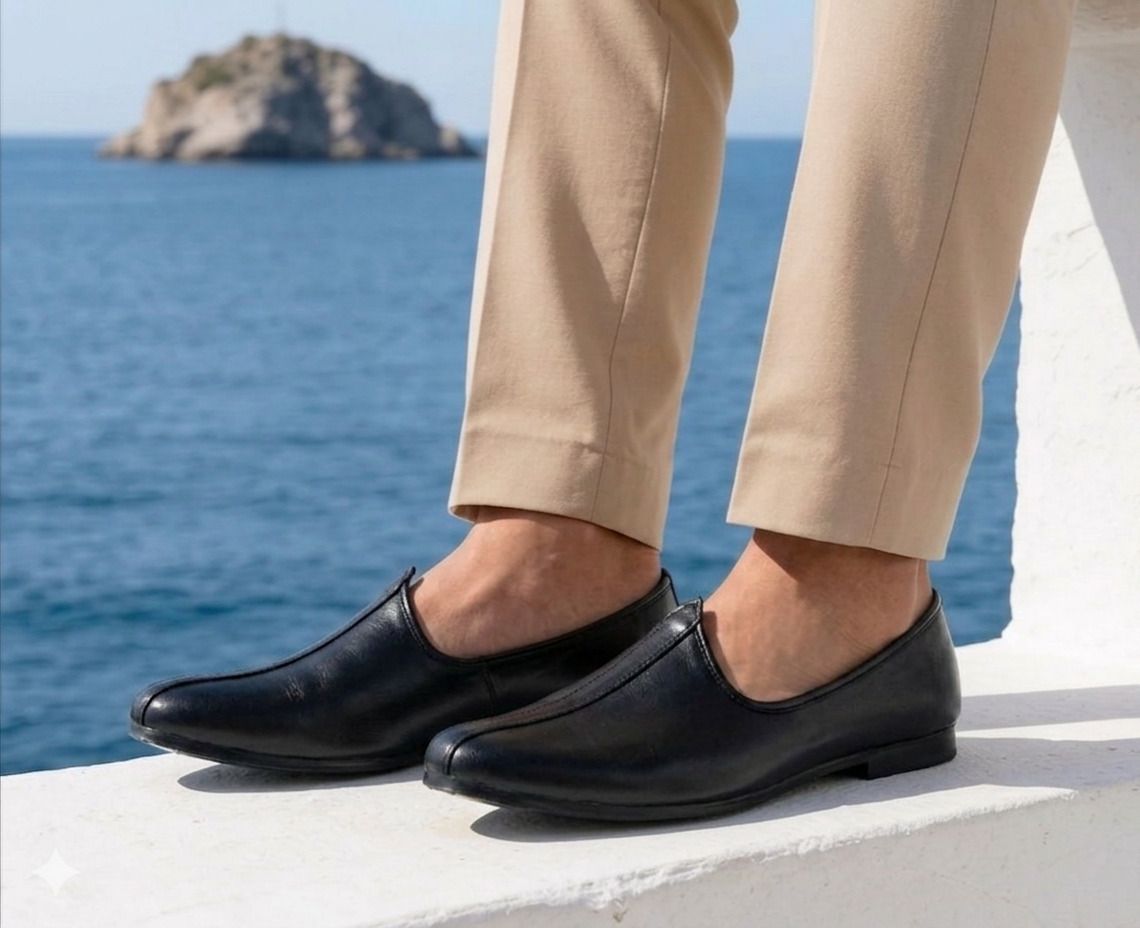 jaipur trendcraft Men's Classic black Jalsa,rajathani,jaipuri Jutis For Men Slip On For Men-picture-24