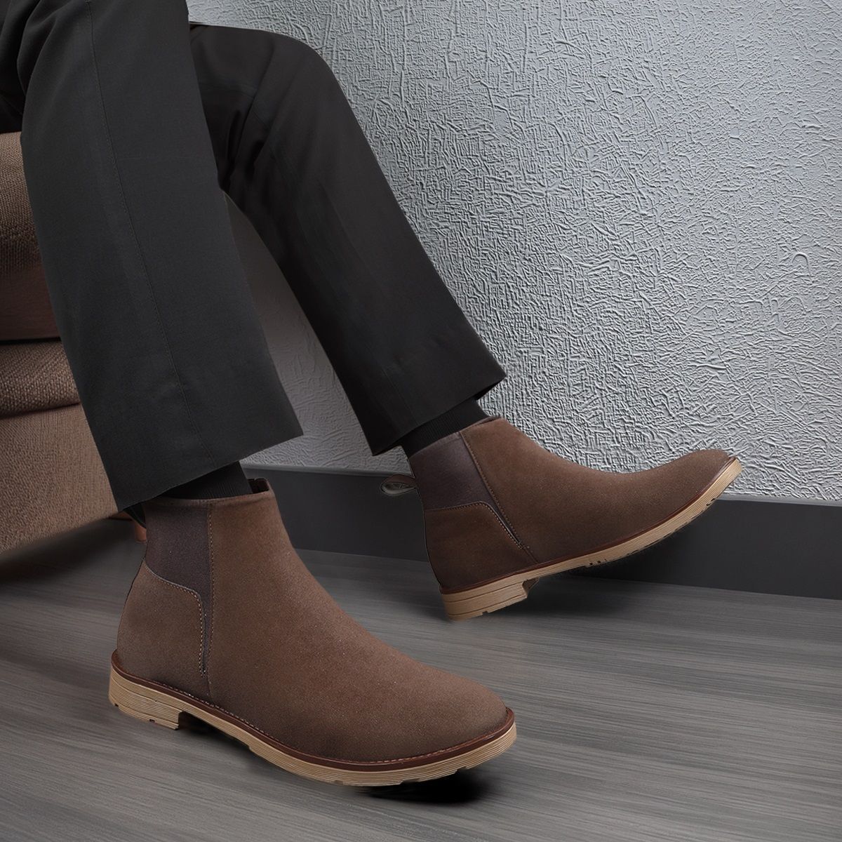 bxxy Men's Latest Casual Suede Material Slip-on Chelsea Boots Boots For Men-picture-24