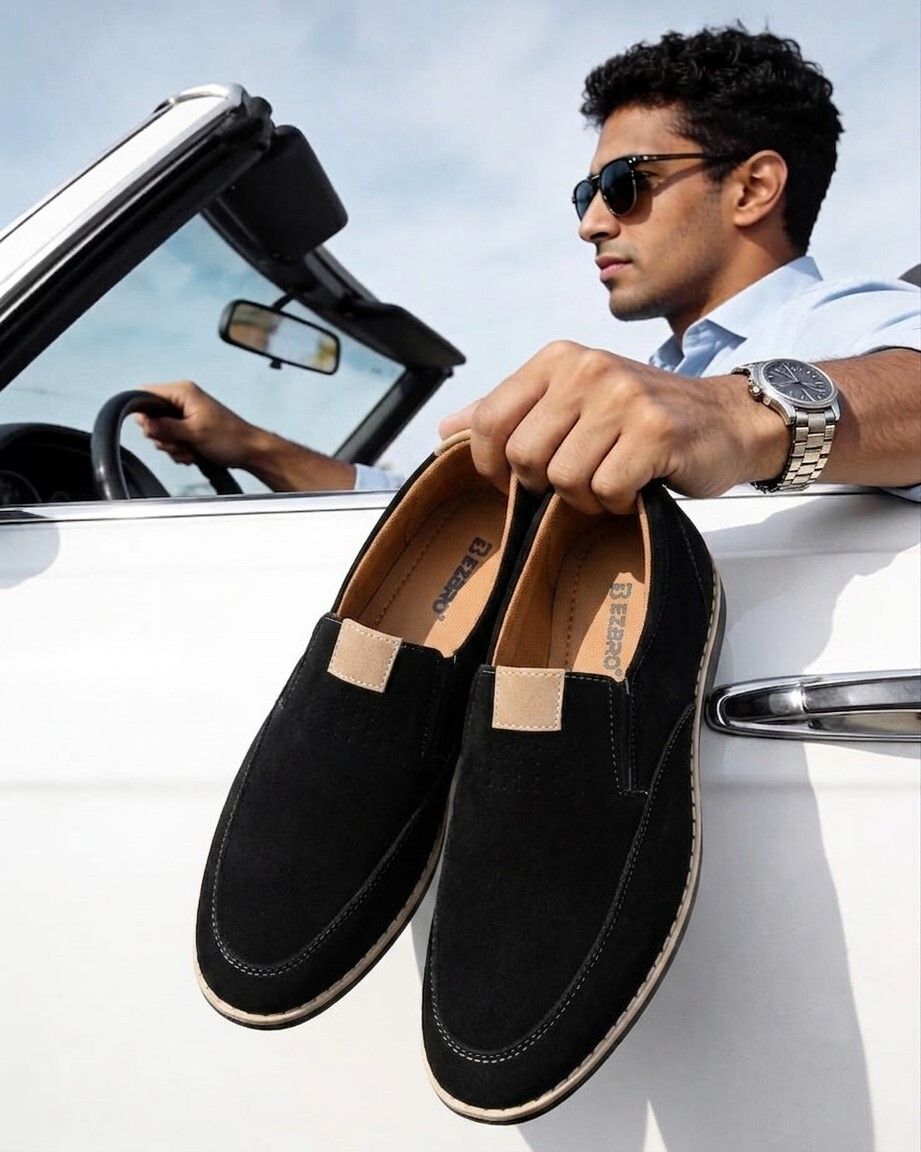 Men's Black Slip On Loafers Casual Formal Comfortable Lightweight Office Party Loafers For Men-image-44