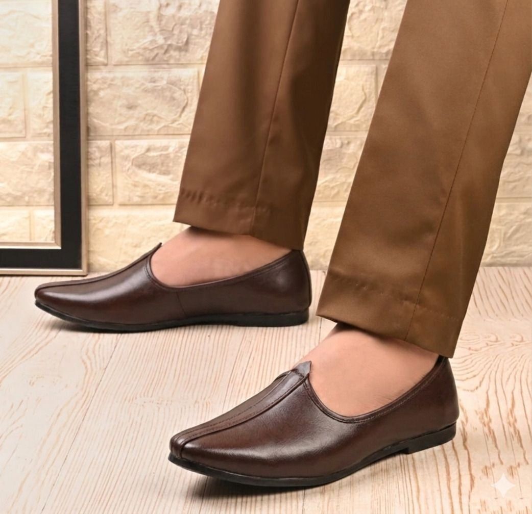 jaipuriya Men's Jalsa Jutti,rajasthani,jaipuri Jutis For Men BROWN Slip On For Men-picture-23