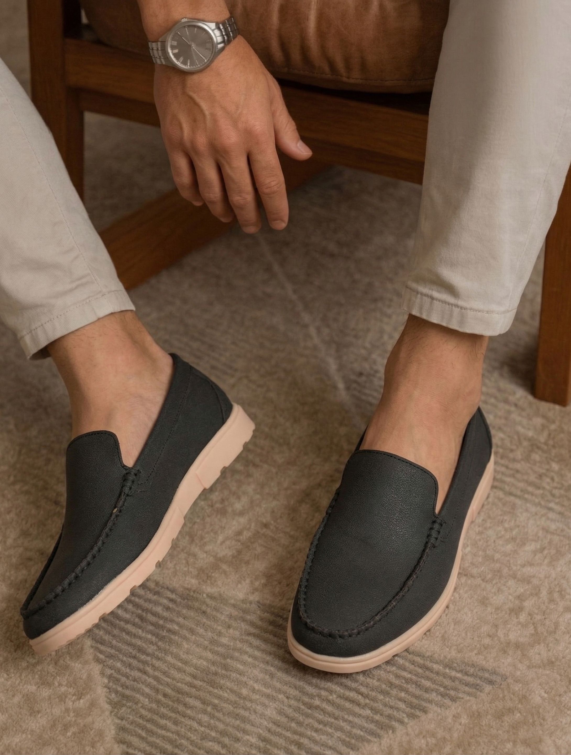 big bok Men Round Toe Memory Foam Suede Loafers Loafers For Men-picture-18