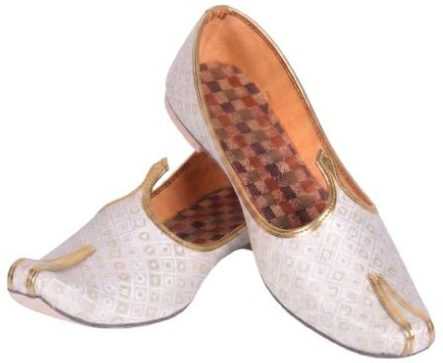 thirsty crow Royal Golden Chikan Embroidery Jutti for Modern Gentlemen Casuals For Men-picture-39