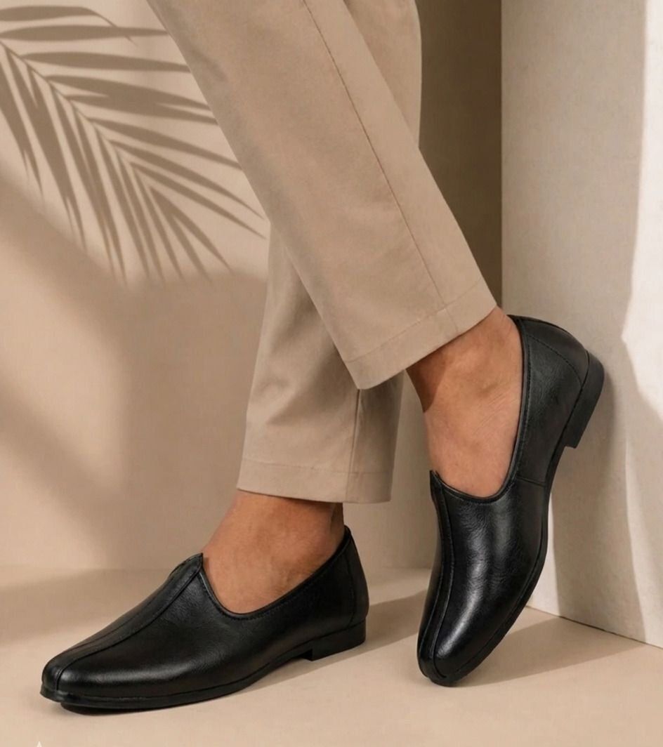 jaipuriya Men's classic black Jalsa,rajasthani,jaipuri mojri for men Slip On For Men-picture-28