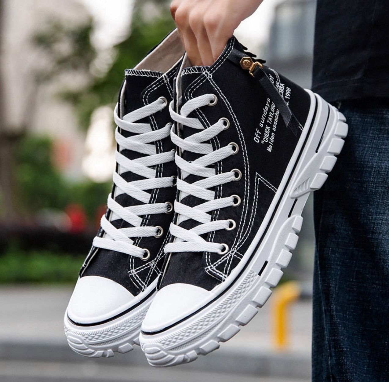 Casual Canvas High Top Boots For Boys Sneakers For Men-image-24