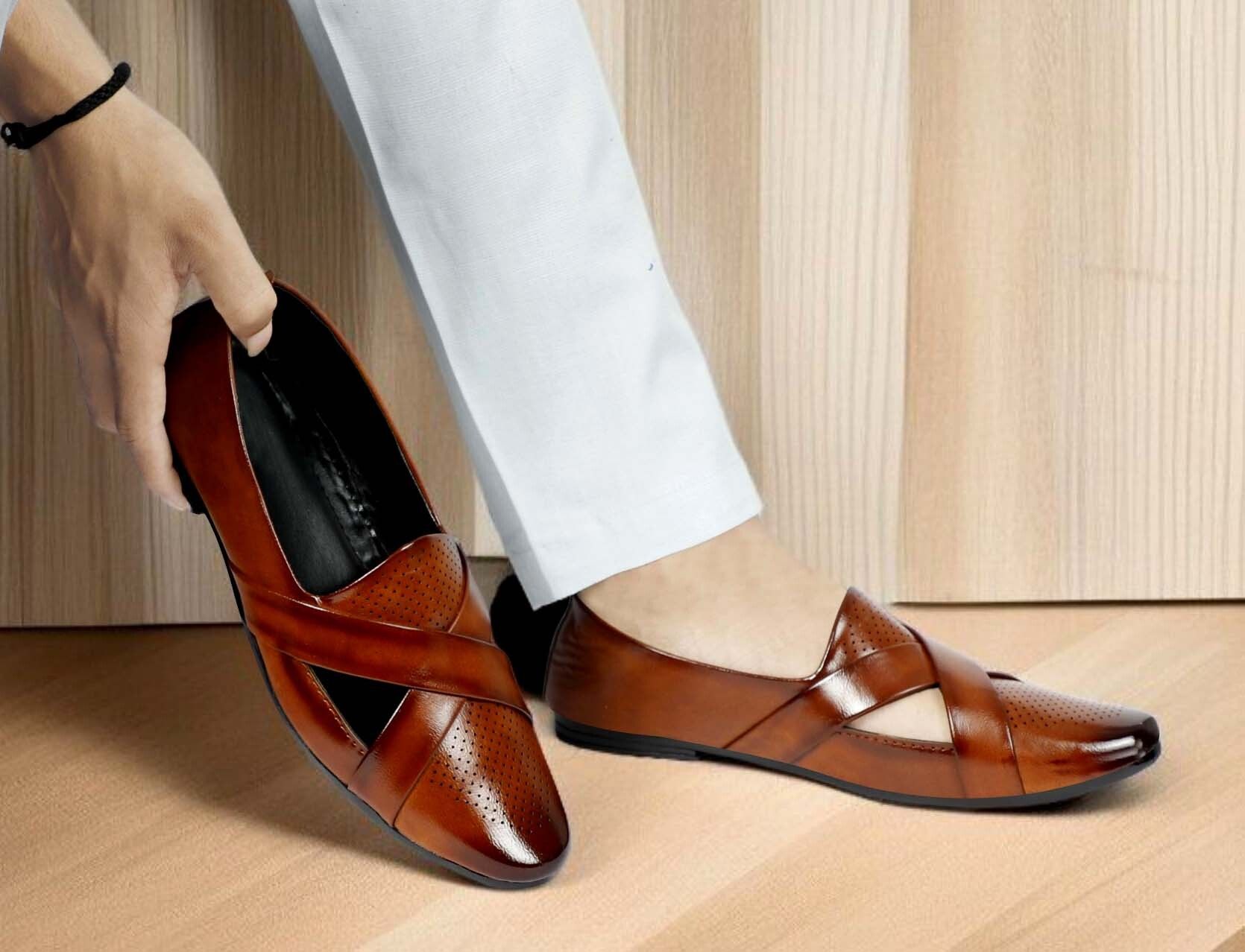 Slip-On Style: Easy to wear with a snug fit, perfect for quick on-the-go use. Mojaris For Men-image-28