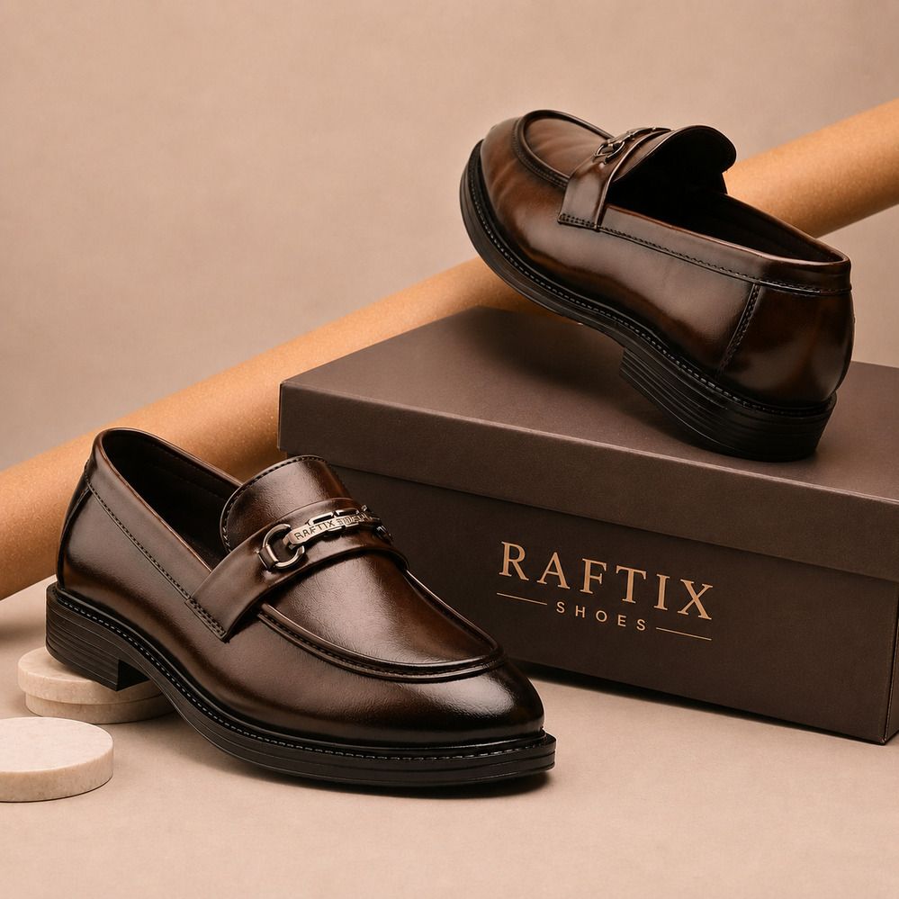 raftix Men's Premium Formal Loafers | Slip-On Office Shoes | Synthetic Leather Casuals For Men-picture-12