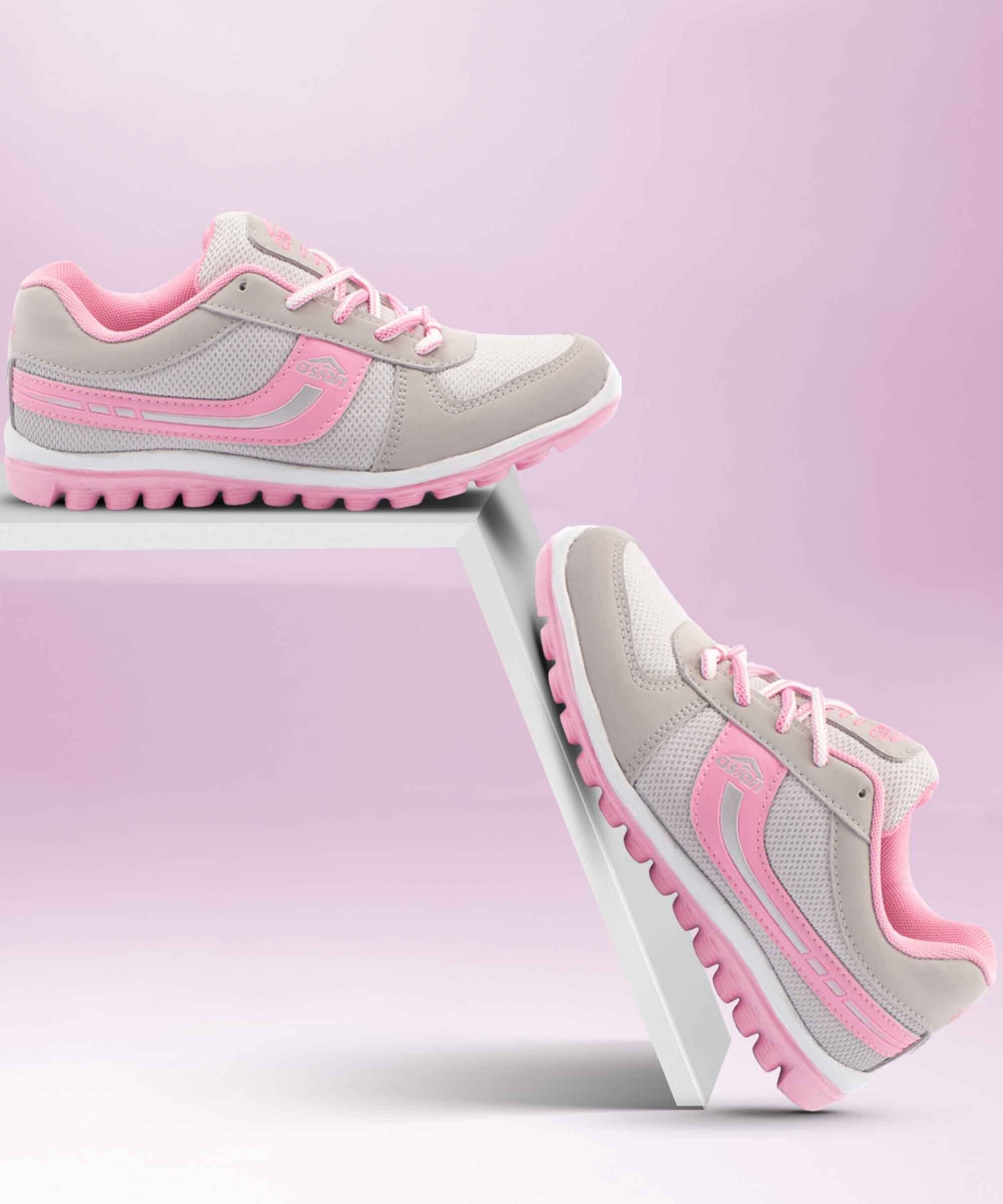Cute sports shoes for women | Running shoes for girls stylish latest design new fashion | casual sneakers for ladies | Lace up Lightweight pink shoes for jogging, walking, gym & party Running Shoes For Women