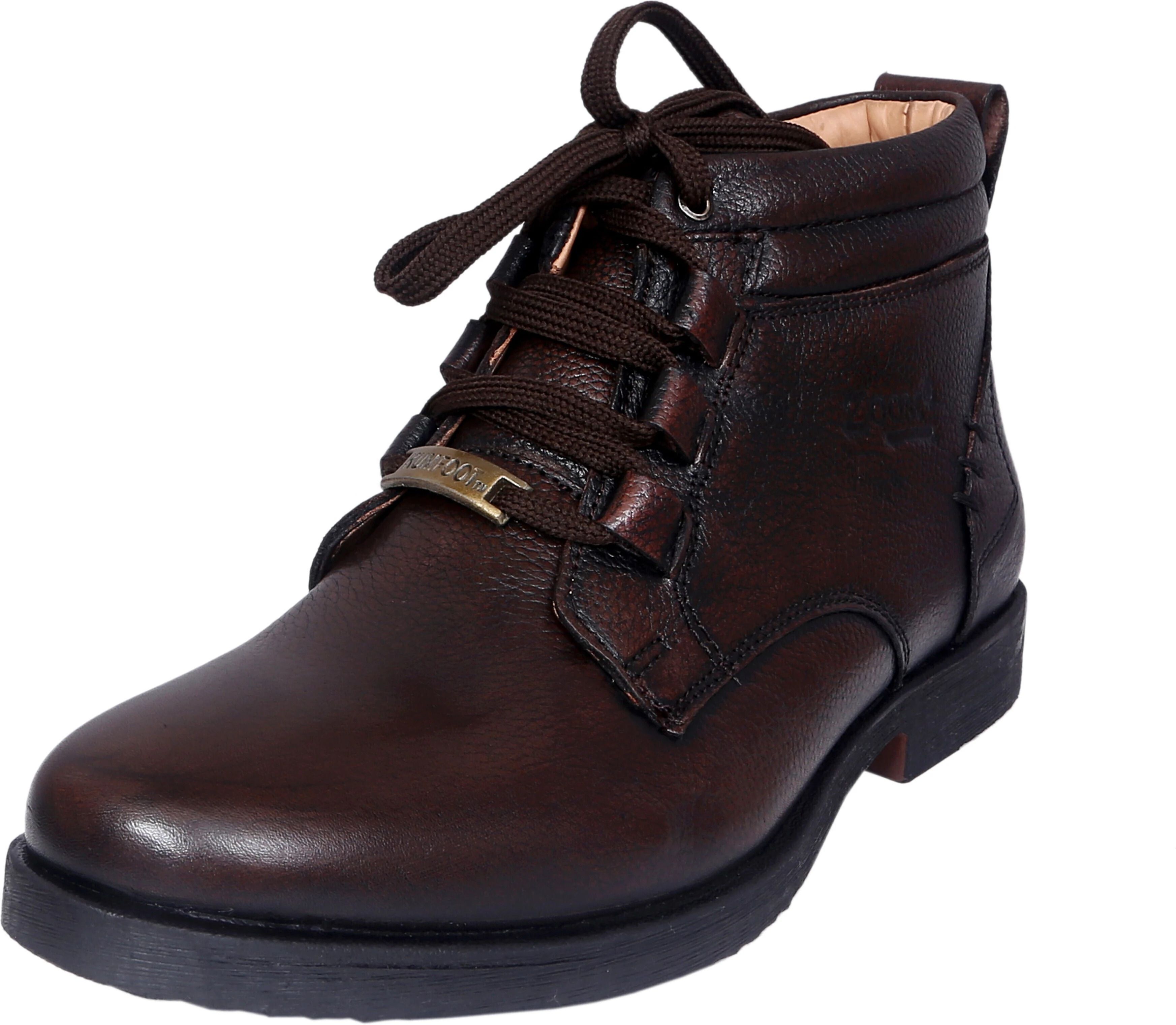Genuine Leather High Ankle Boots| Lace-up & Soft Cushioned Insole Daily Comfort Boots For Men-image-1
