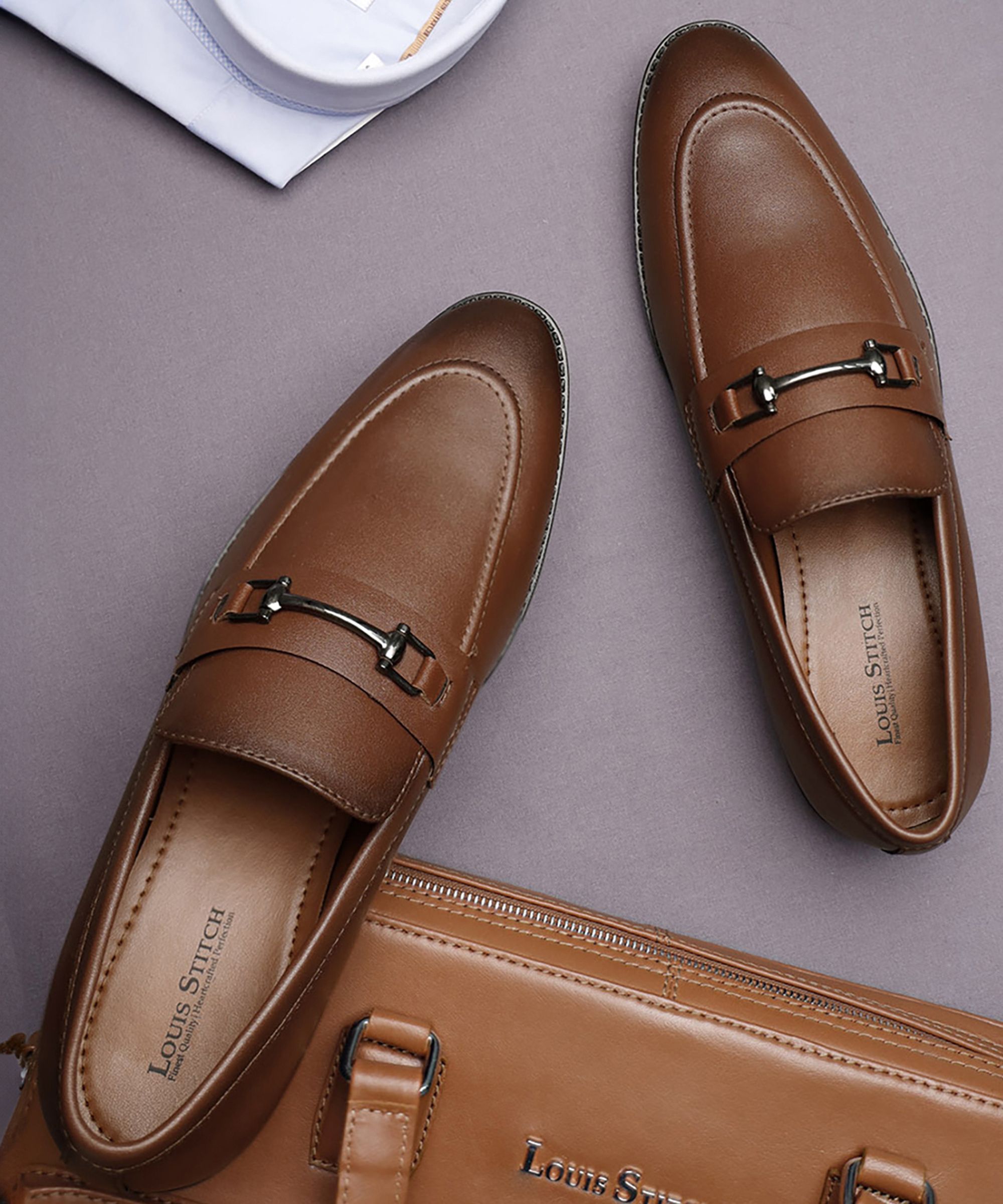 louis stitch Mens Russet Tan Formal Slipon Mocassin Shoes for Men (RGMCAB) - UK 11 Mocassin For Men-picture-14