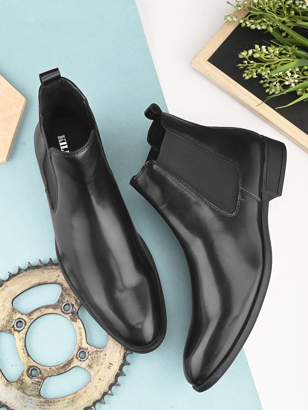 Killer Men Black Faux Leather Casual Chelsea Boots Boots For Men-picture-23