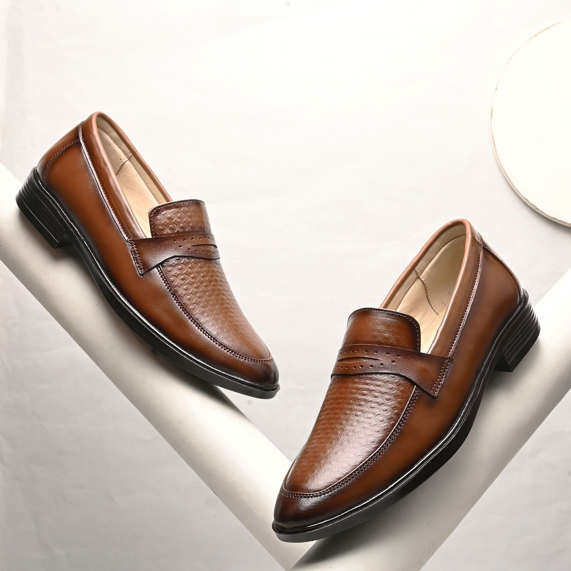 civra collection Genuine Leather Formal Office Casual Slip On Shoes Loafers For Men-picture-23