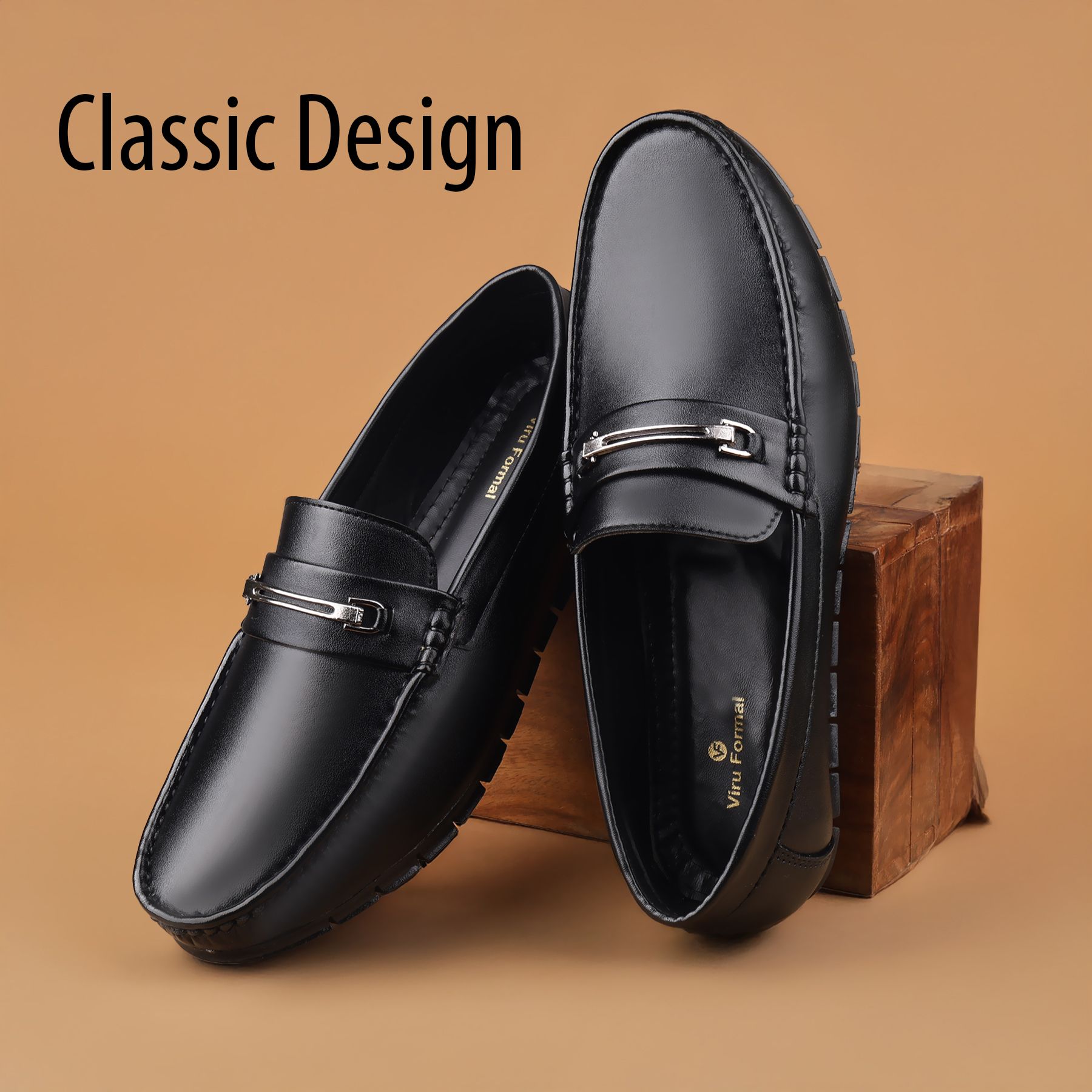 viruformal LF-701 Black Lightweight trendy Partywear Classic Loafers For Men-picture-24