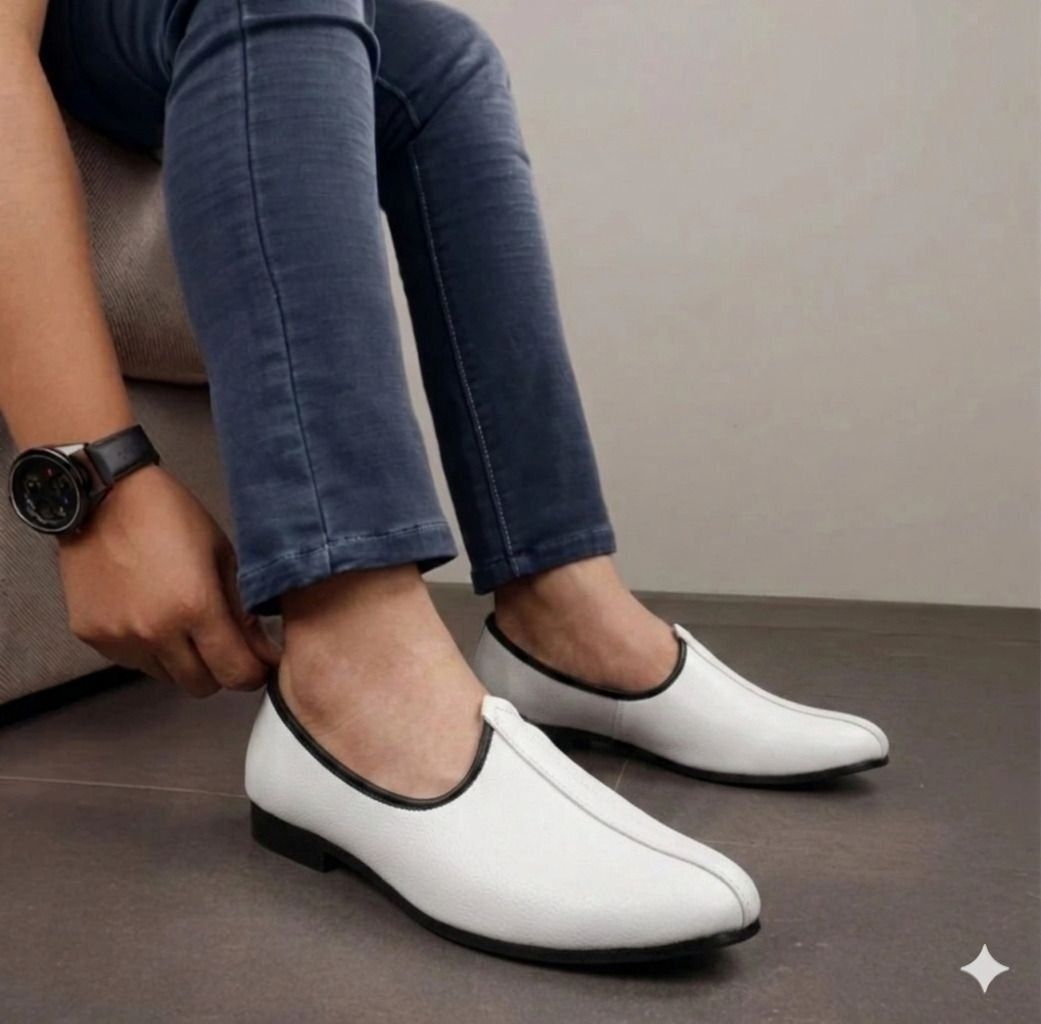 jaipuriya Men"s Classic white traditional Jalsa,comfortable ethnic footwear For Men Slip On For Men-picture-38