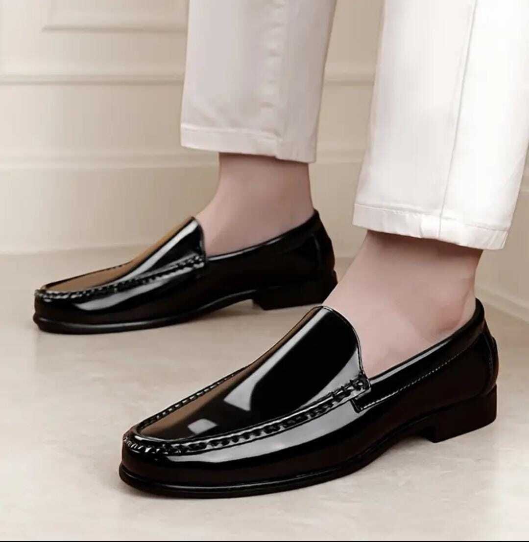 hs enterprises Men's Formal Glossy Slip-On Loafers Party Wear For Men-picture-29