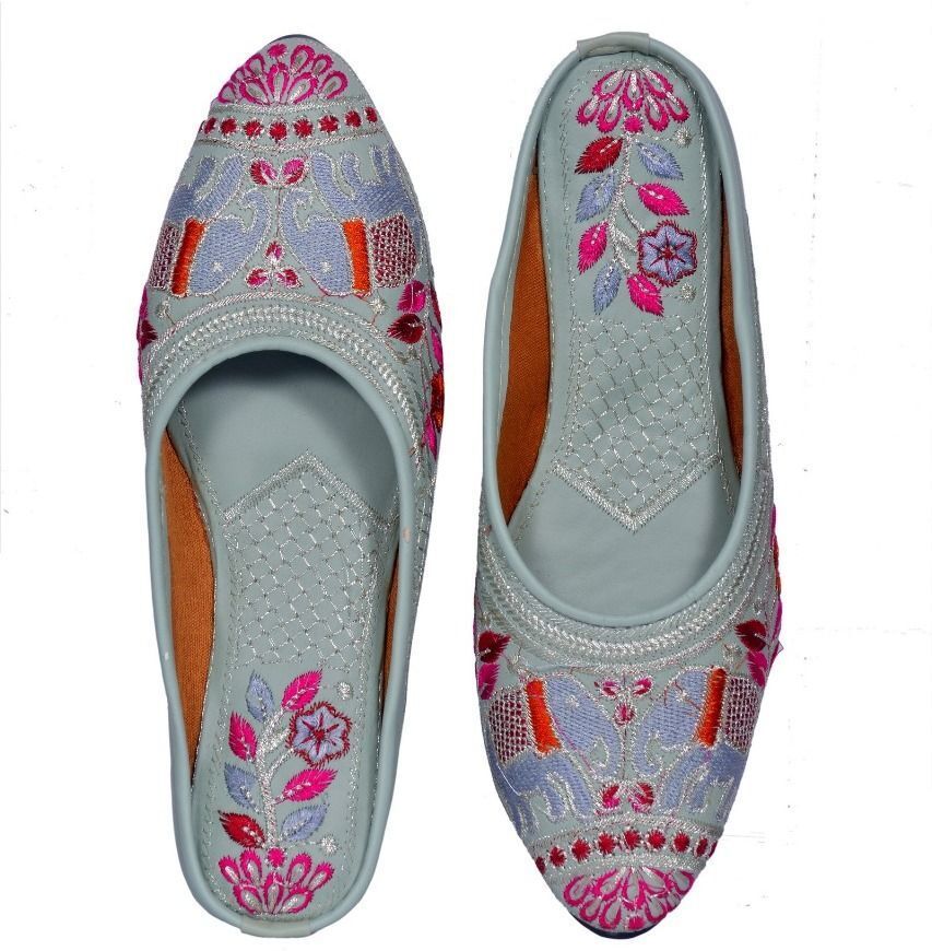 Women’s Elephant Motif Embroidered Jutti | Colorful Floral Work Party Wear For Women-image-39