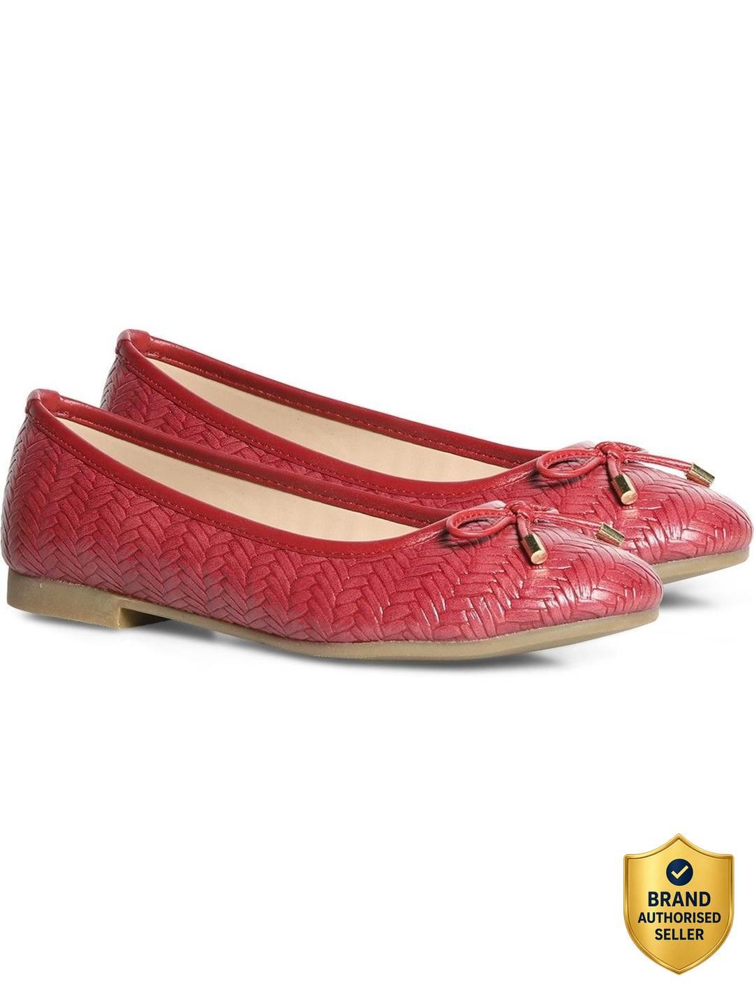 bata Women Women's Weave Ballerina Red Ballet Flats - 6 UK/India (39 EU)(5515901) Bellies Sandal-picture-10