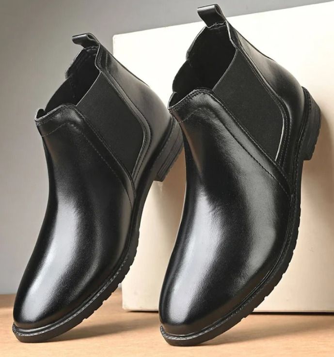 Monarch Fit Synthetic Leather Fashionabel Black Chelsea for Men. Boots For Men-image-20