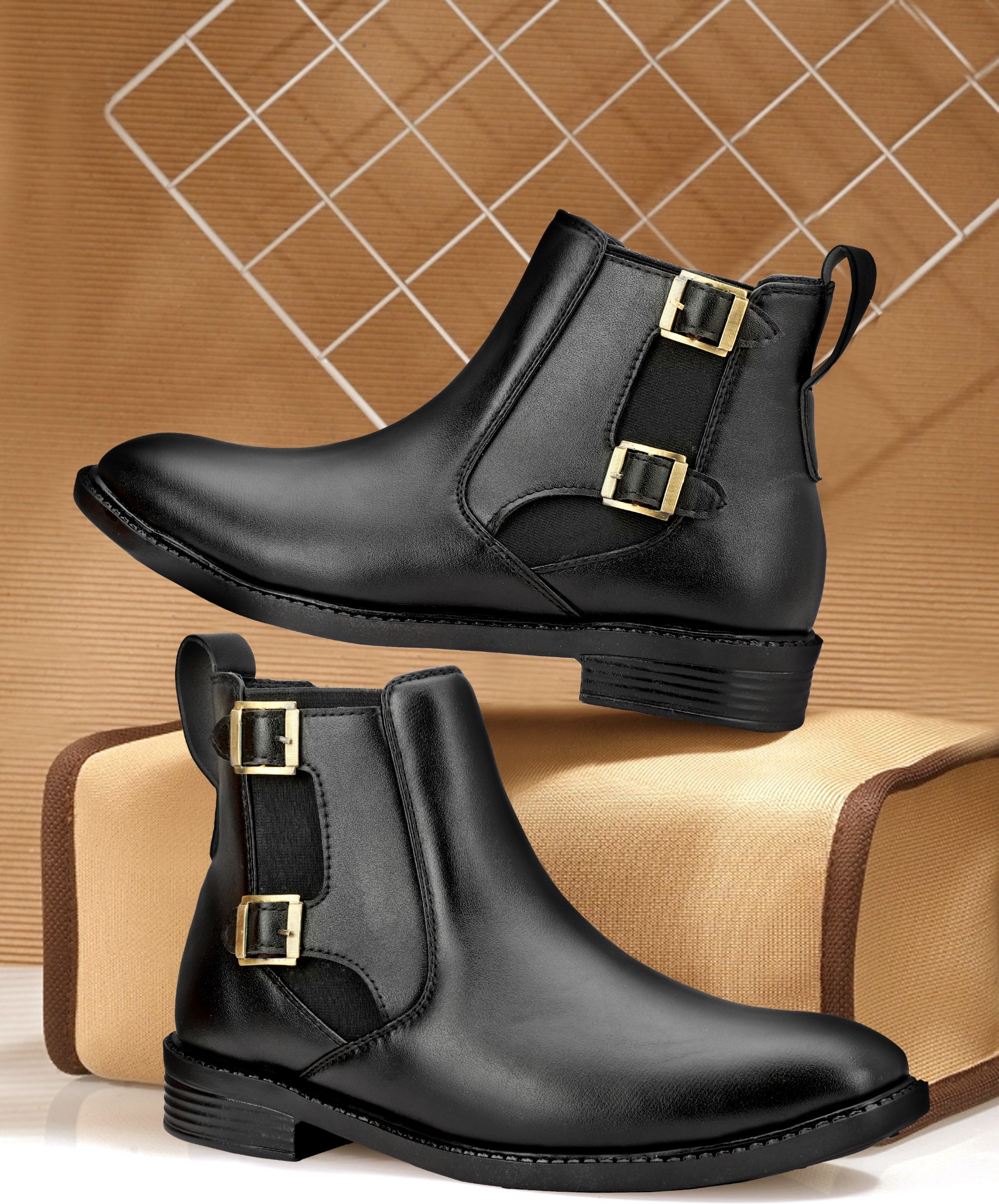 retro king Chelsea boots for Men|Full Grain Synthetic |Smart Casual Office Boots For Men-picture-31