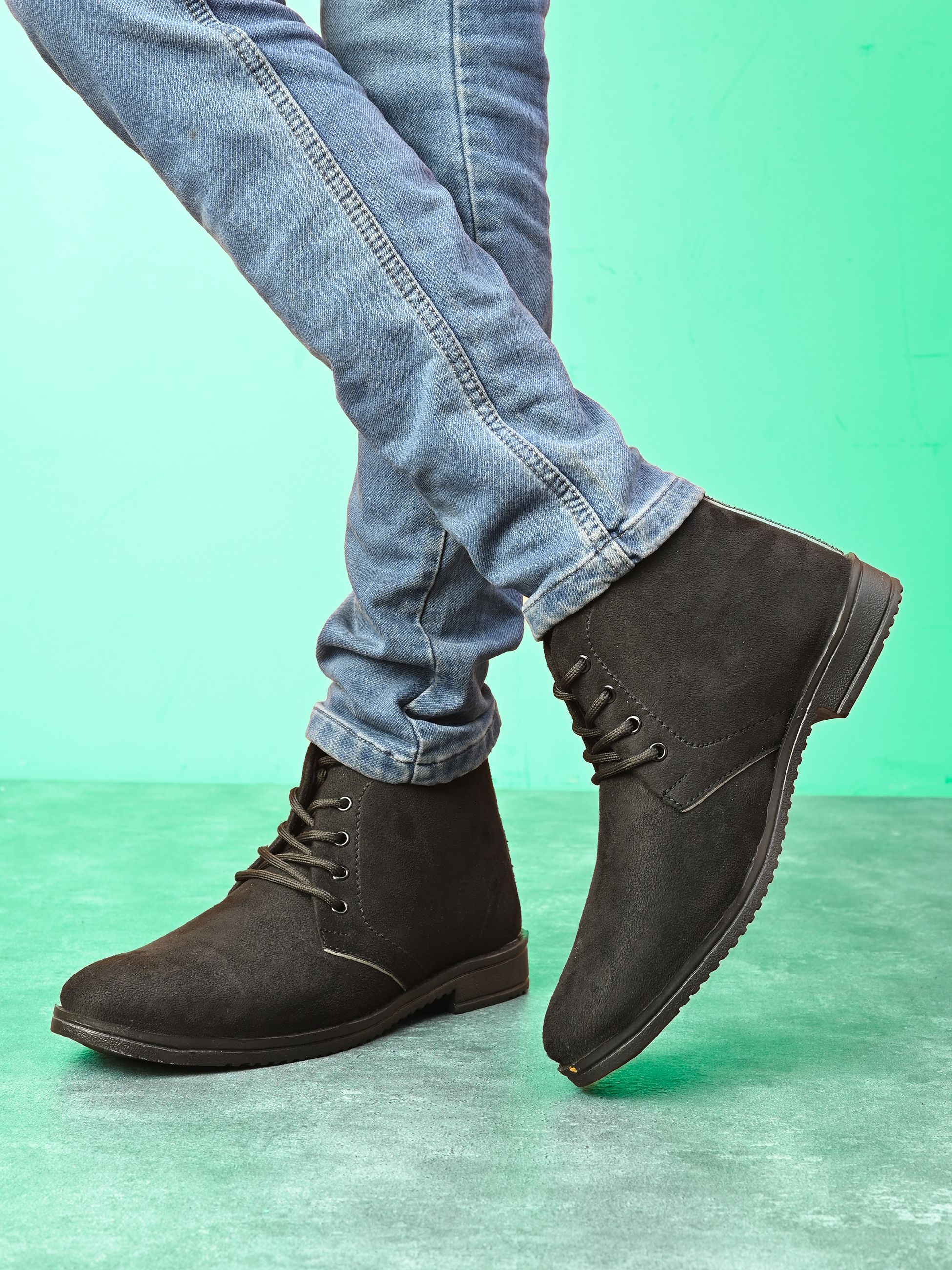 here&now Black Casual Boots For Men Boots For Men-picture-16