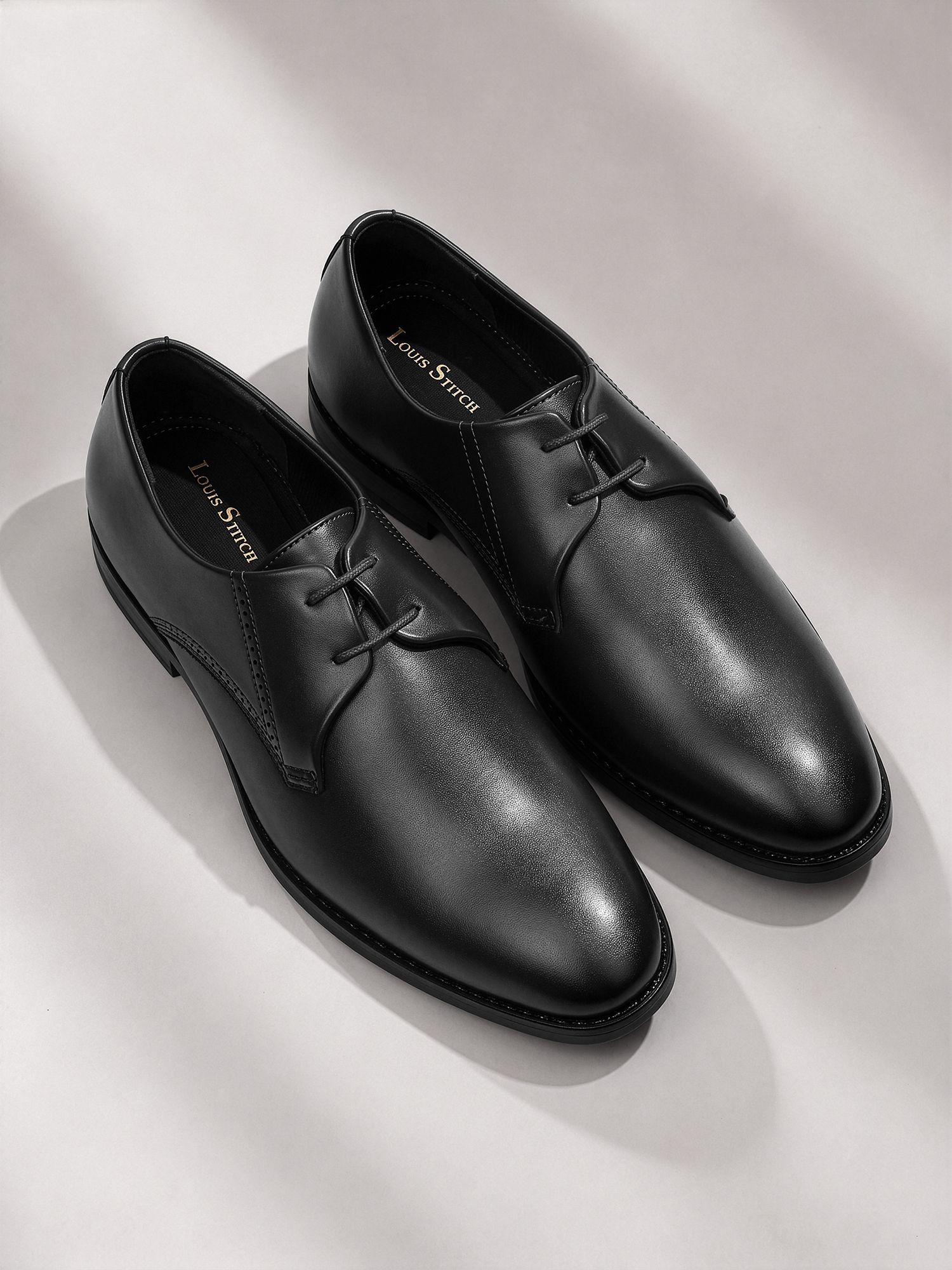 louis stitch Men’s Jet Black Formal Lace-Up Derby Shoes, LSVSPL-2 Derby For Men-picture-12