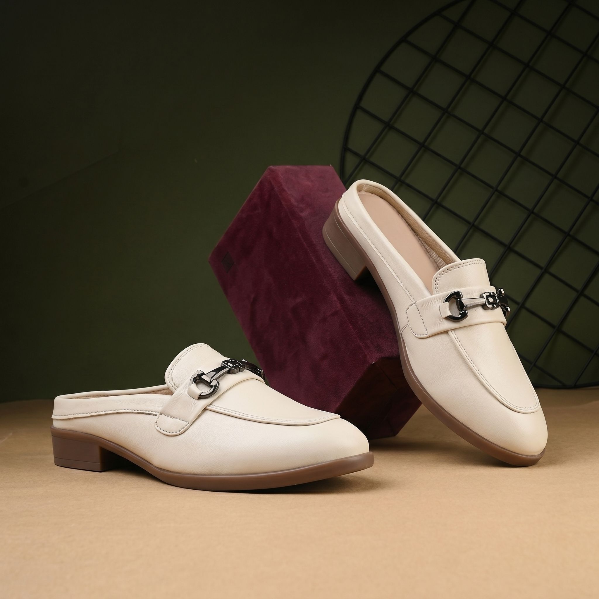 marco bellorri High Quality Synthetic Flat White Mules | Modern Western Style Shoes for Women Ethnic Mule For Women-picture-19