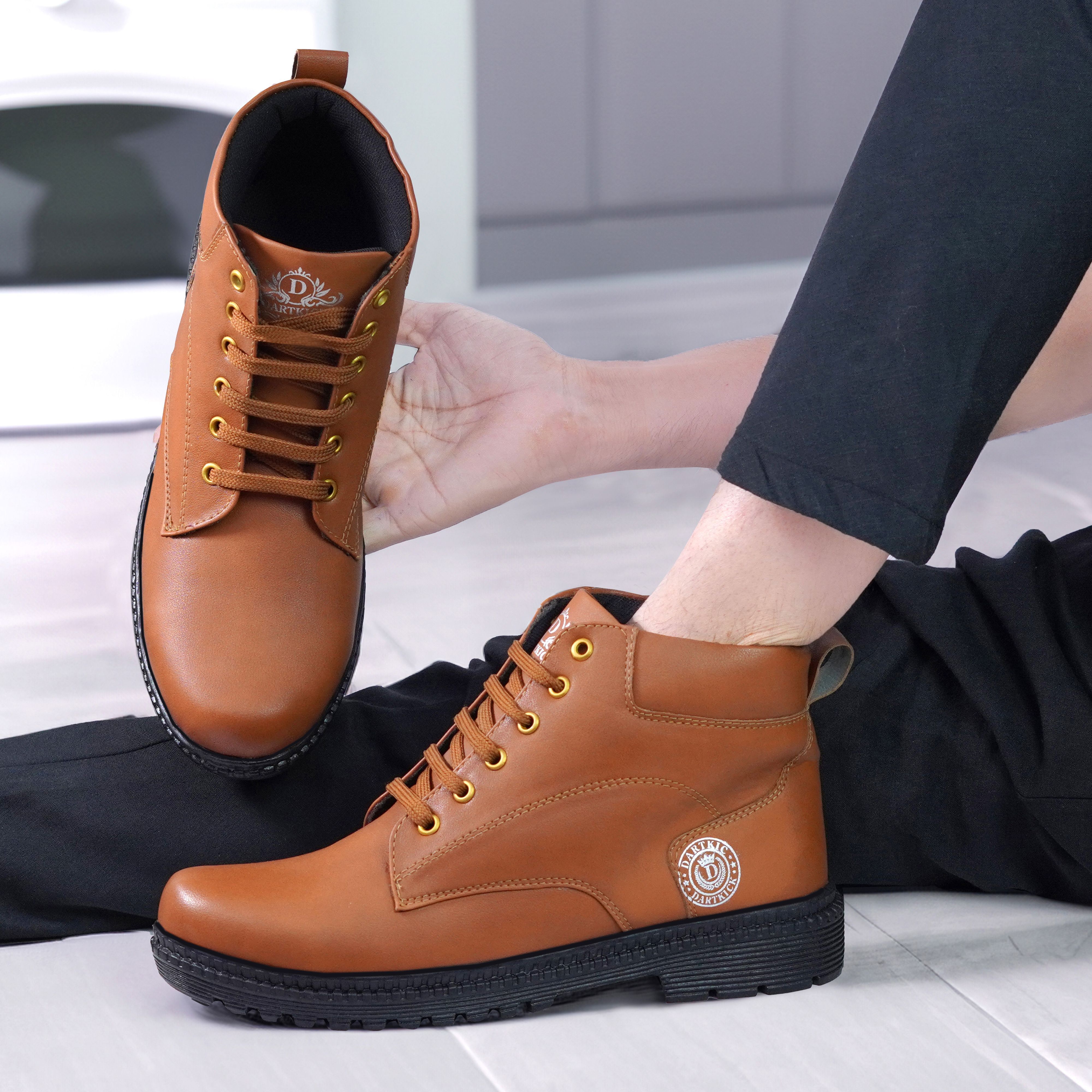 dartkick Stylish Men's Casual Lace-Up Boots For Men-picture-32