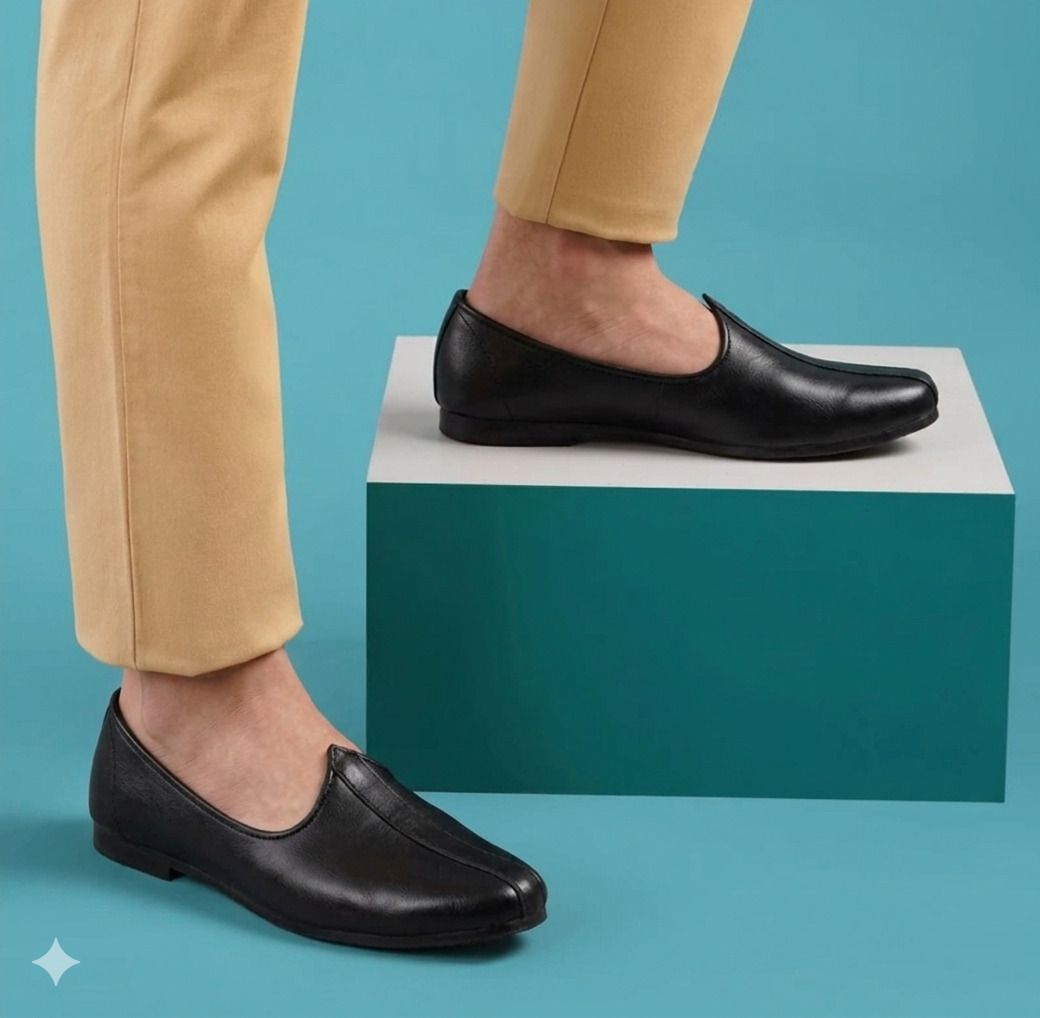 jaipur trendcraft Men's Classic black Jalsa,rajathani,jaipuri Jutis For Men Slip On For Men-picture-30