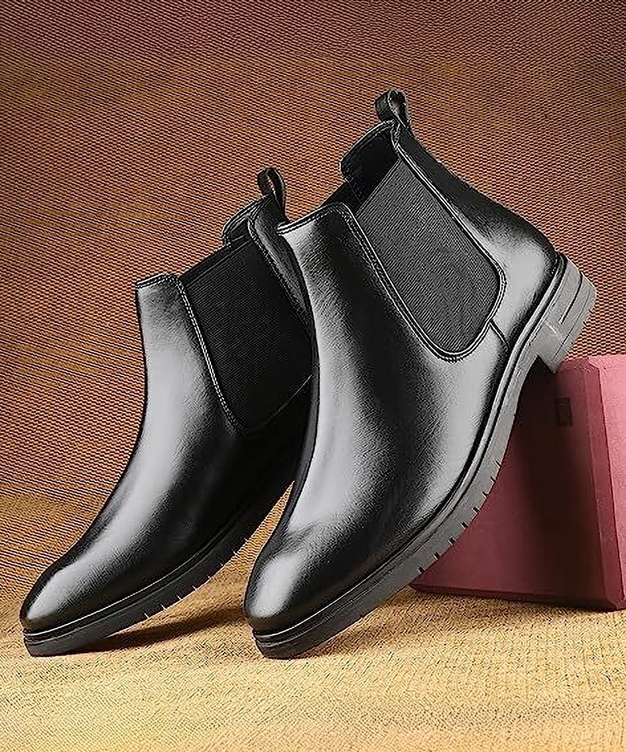 Men Casual Comfortable Chelsea Slip-On Outdoor Synthetic Leather Boots For Men