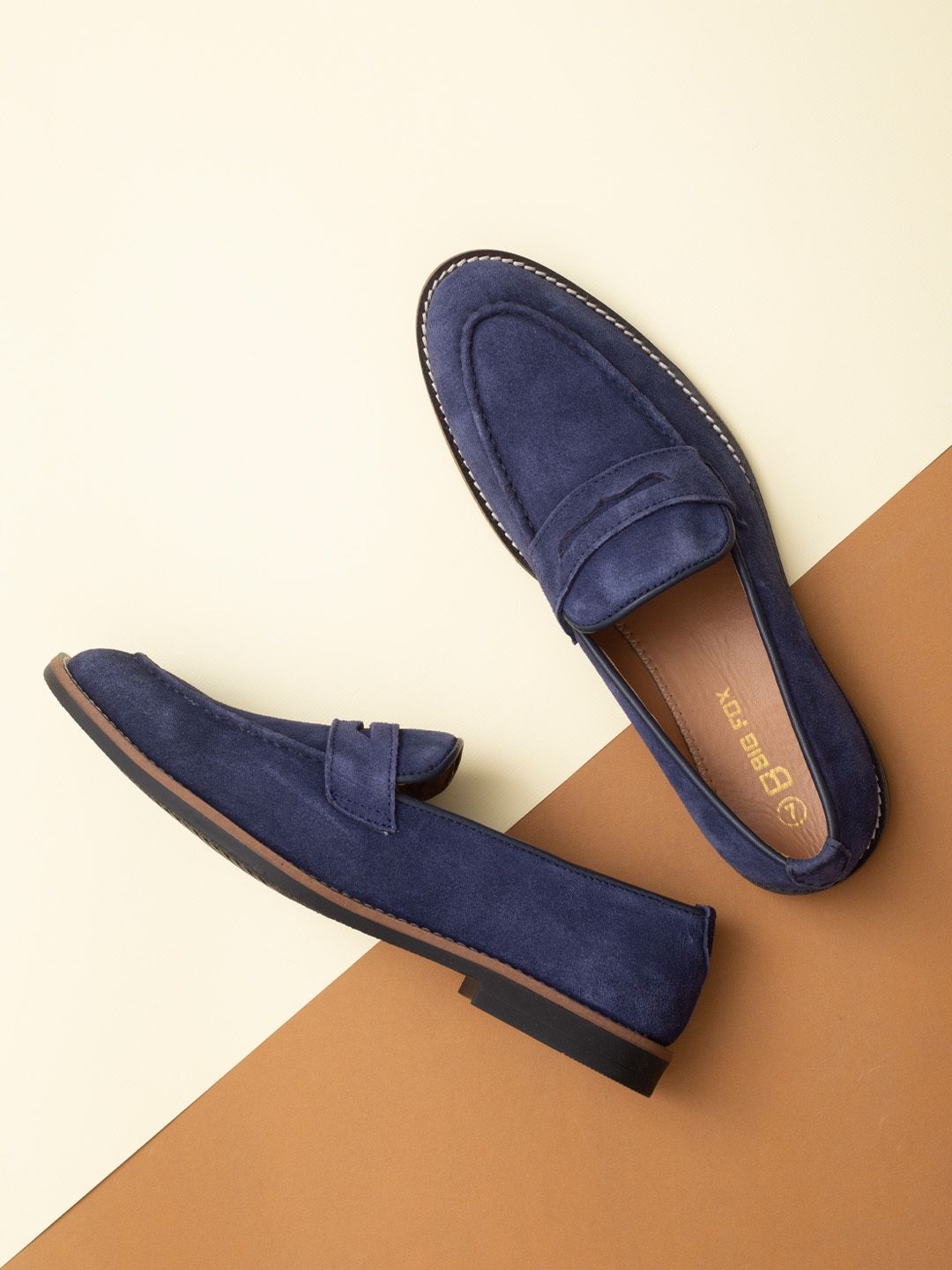 big fox Men Suede Leather Penny Loafers For Men-picture-12