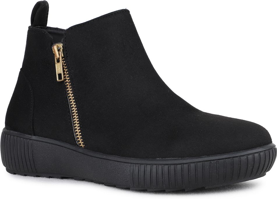 Womens Black Casual Solid Pattern Ankle Boots Boots For Women-image-43