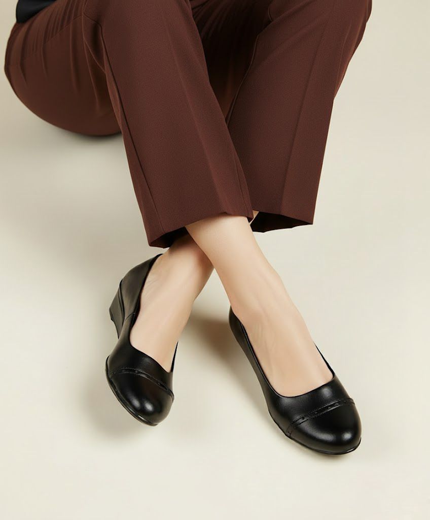 Formal Office Platform Heel Wedges Slip On Casuals For Women-image-20