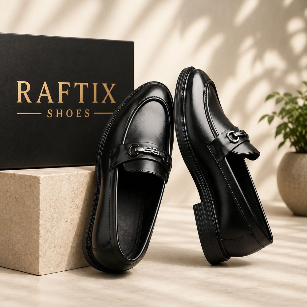 raftix Men's Premium Formal Loafers | Slip-On Office Shoes | Synthetic Leather Casuals For Men-picture-47