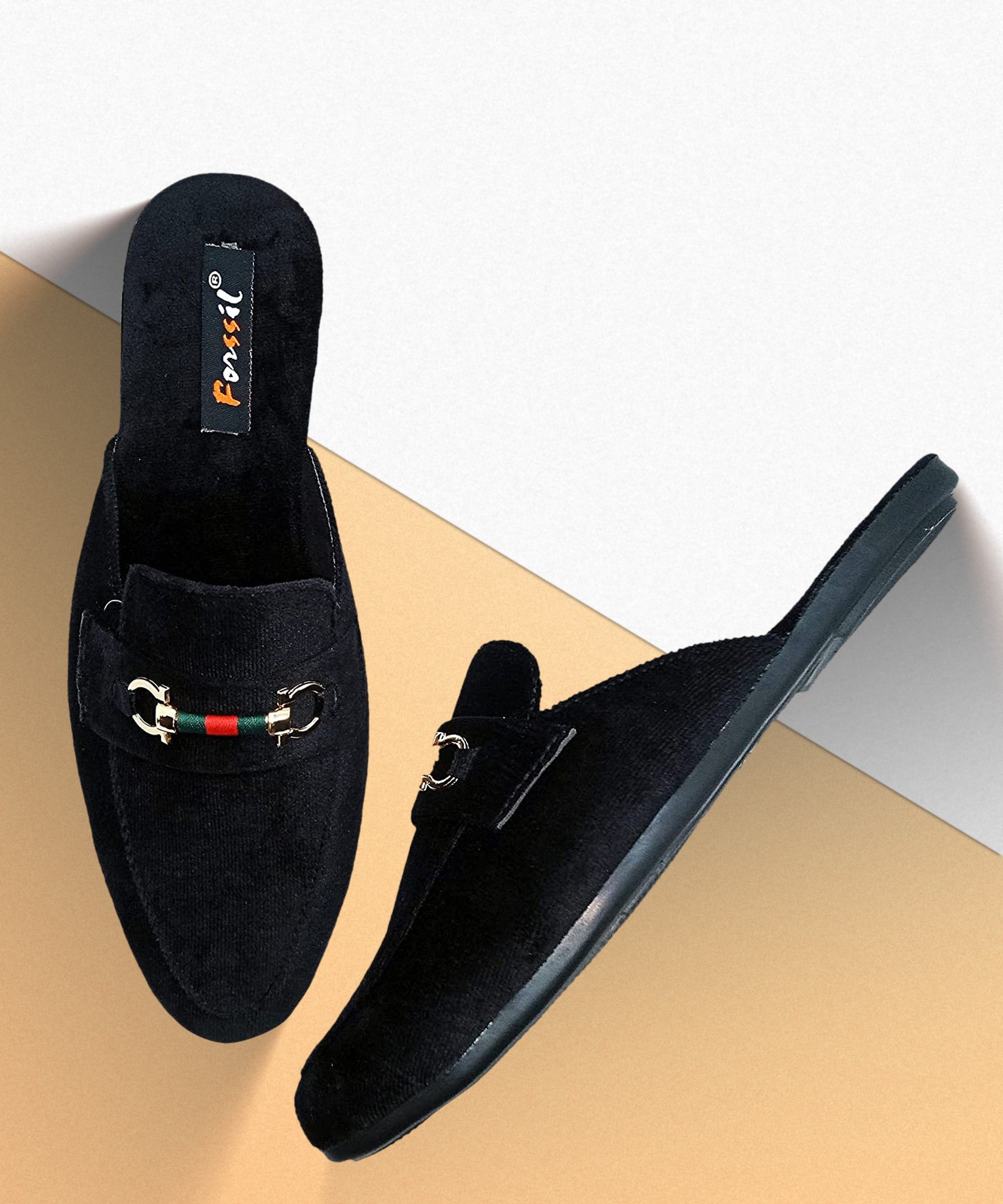FORSSIL Velvet Casual Slipper Half Mule Open Back Moccasin and Loafers Shoes for Men (FSL-1205) Loafers For Men-picture-14