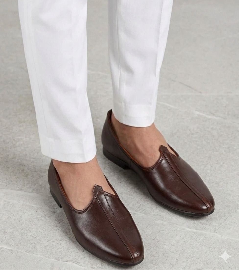 jaipuriya Men"s dark brown traditional Jalsa,comfortable ethnic footwear For Men BROWN Slip On For Men-picture-45