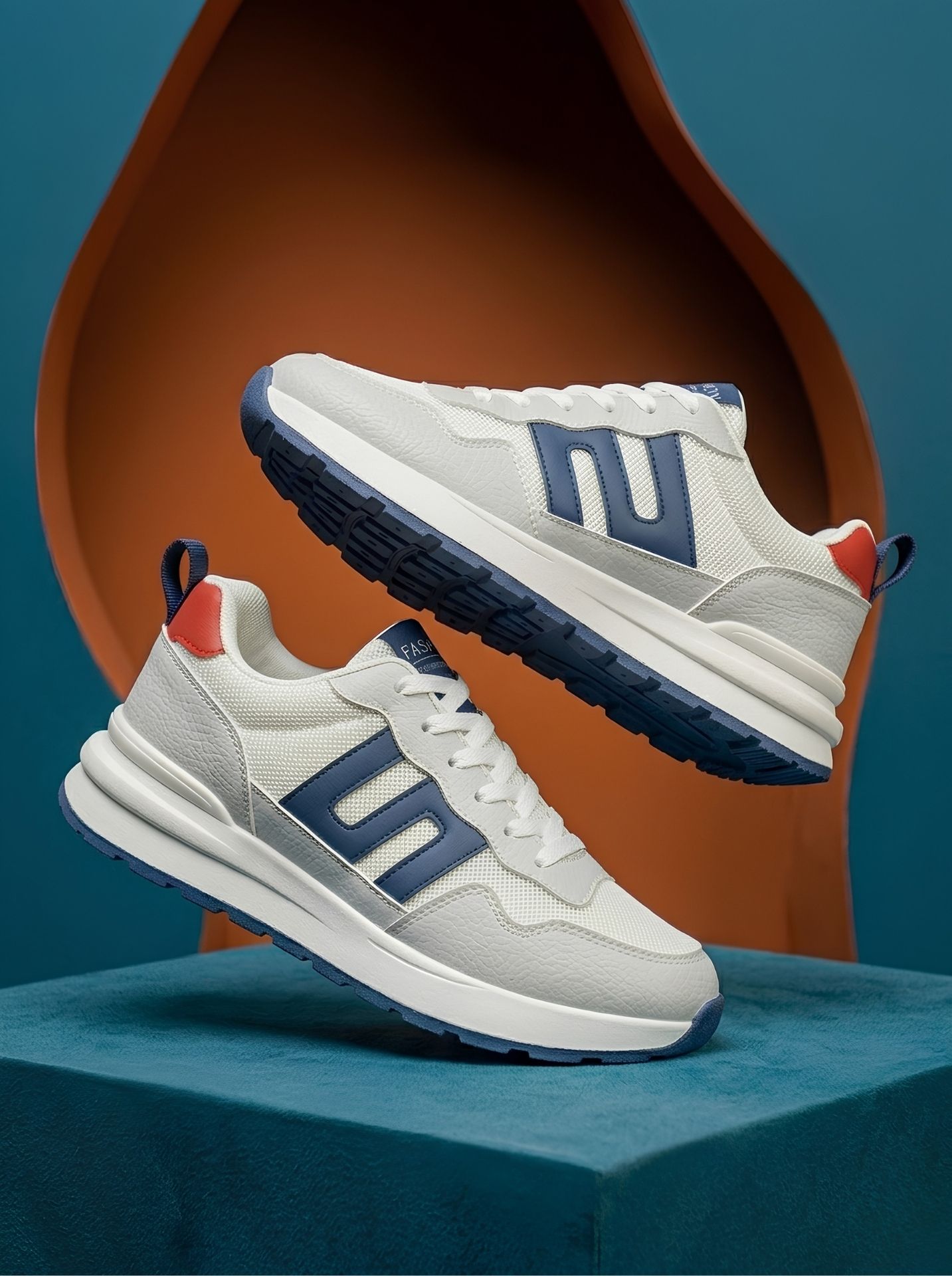 White & Blue Sports Shoes | White Walking Sneakers For Men-image-41