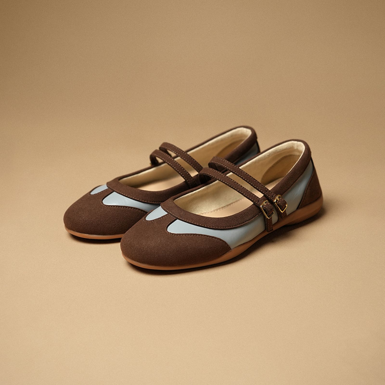 theater Women Yuki Blue Double Strap Mary Jane Flats Bellies Sandal-picture-31