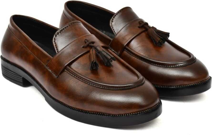 ibro's Men's Brown Tassel Formal Loafers Slip-On Shoes for Office, Party & Daily Wear Loafers For Men-picture-16