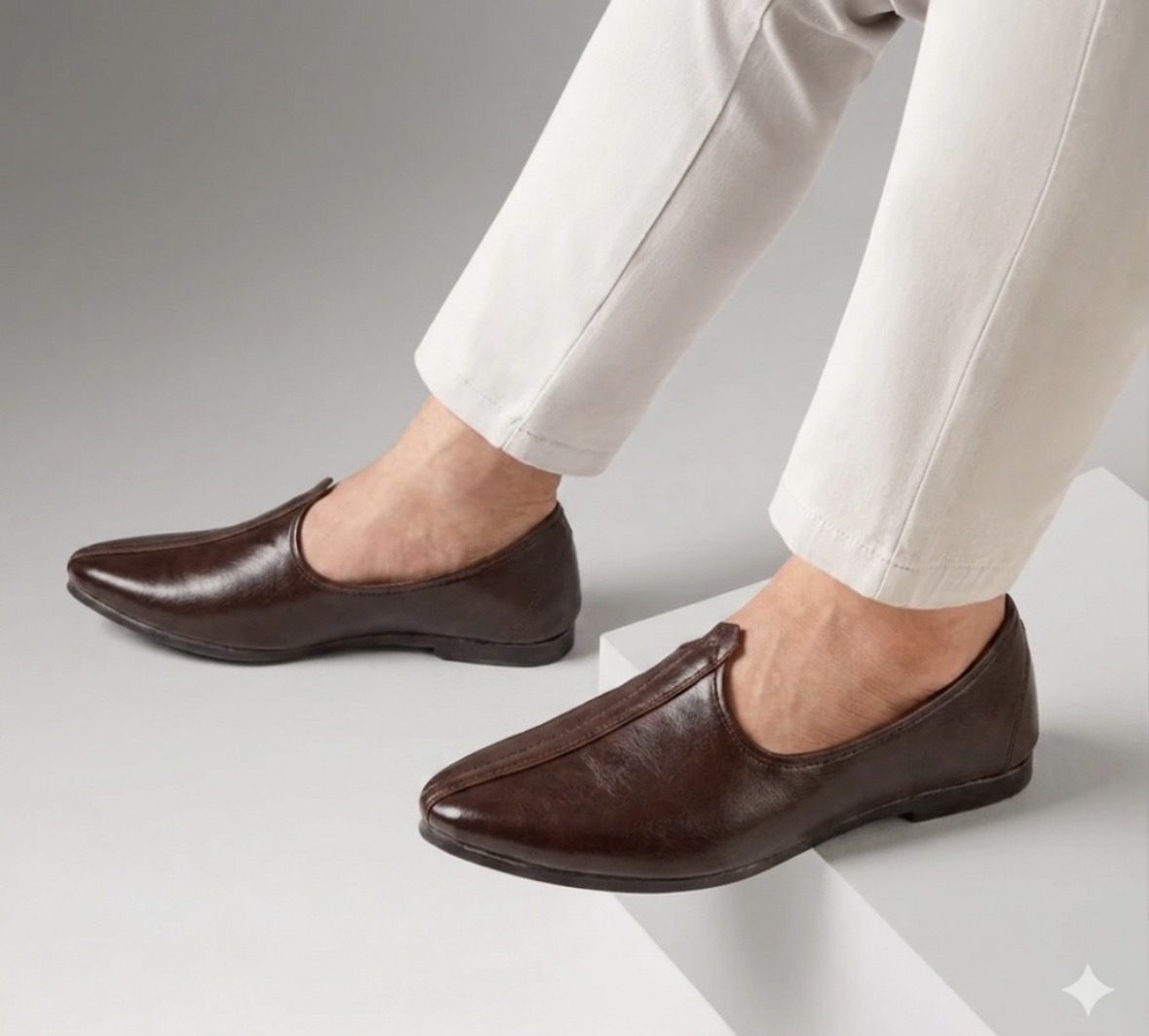 jaipur divinecraft Men's dark brown traditional mojaris,comfortable ethnic footwear For Men Slip On For Men-picture-23