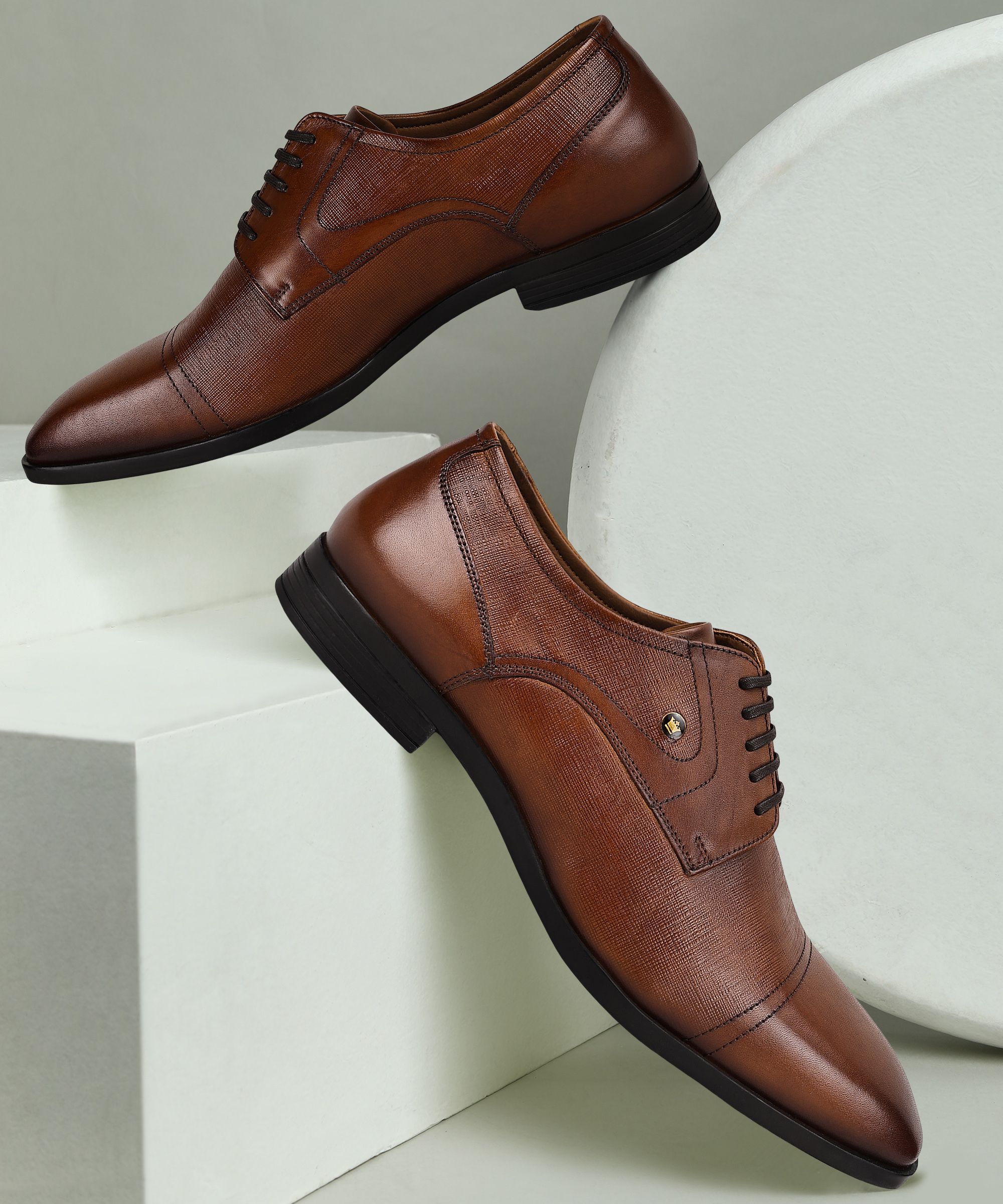 louis philippe Premium Leather Breathable Anti-Slip with Heel Formal Derby For Men-picture-37