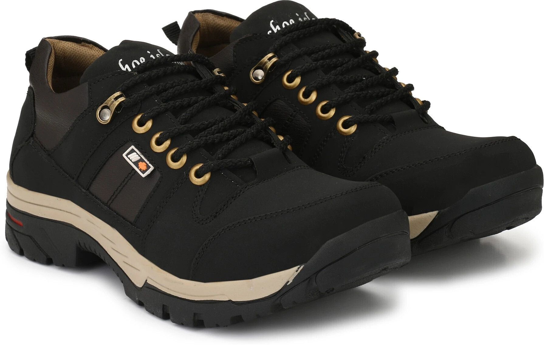 shoe island Black Leather Rough Military Ankle Length Hiking Trekking Casual Boots For Men Boots For Men-picture-18