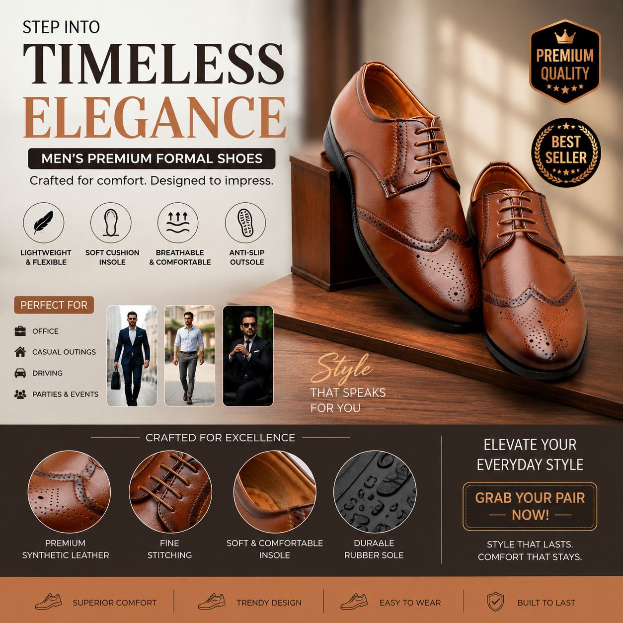 kitos Formal shoes for men Derby For Men-picture-0