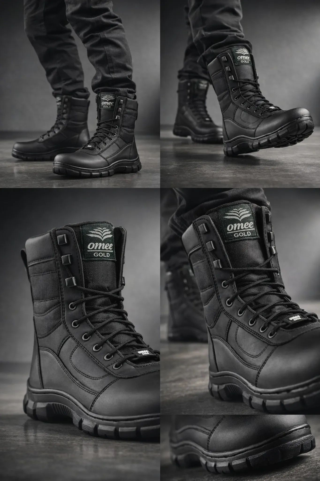 Men's Tactical Army Boots with Free Olive Green Socks | High Ankle Combat Shoes Boots For Men-image-2