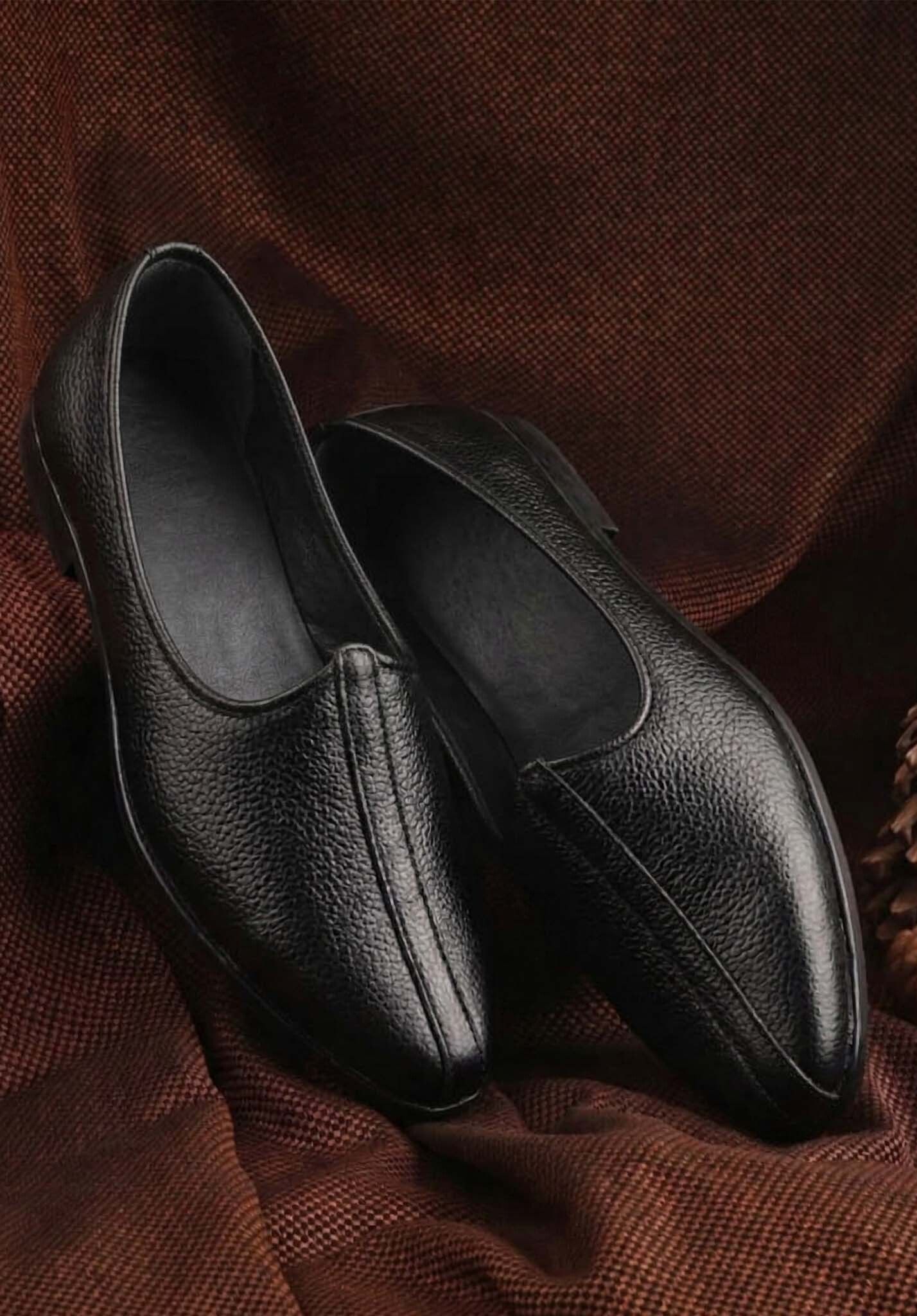 devish black slip on formal lighweight comfortable jalsa | punjabi juti| nagra |mojari Loafers For Men-picture-40